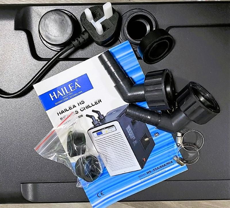 HAILEA HS Series Aquarium Chiller 150L-1000L with UK 3 Pin Plug - Perfect for Marine Fish Tanks, Coral Reef Systems & Hydroponic Cooling