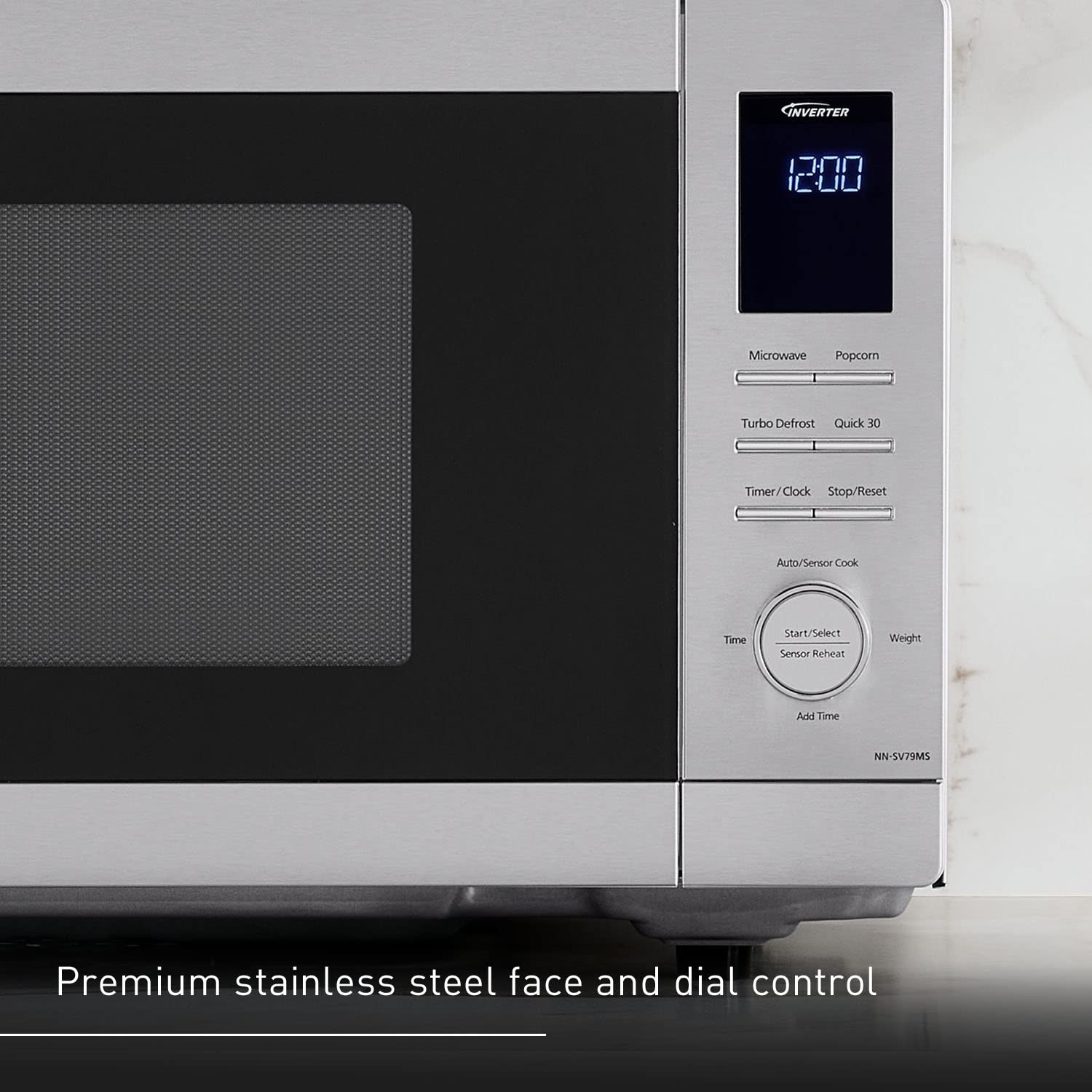 Panasonic NN-SV79MS 1.4 cu.ft Smart Inverter Microwave Oven with Alexa Compatibility - 1200W Countertop Microwave with Genius Sensor Cooking, Stainless Steel - Perfect for Small Kitchens, Dorms & Office Break Rooms