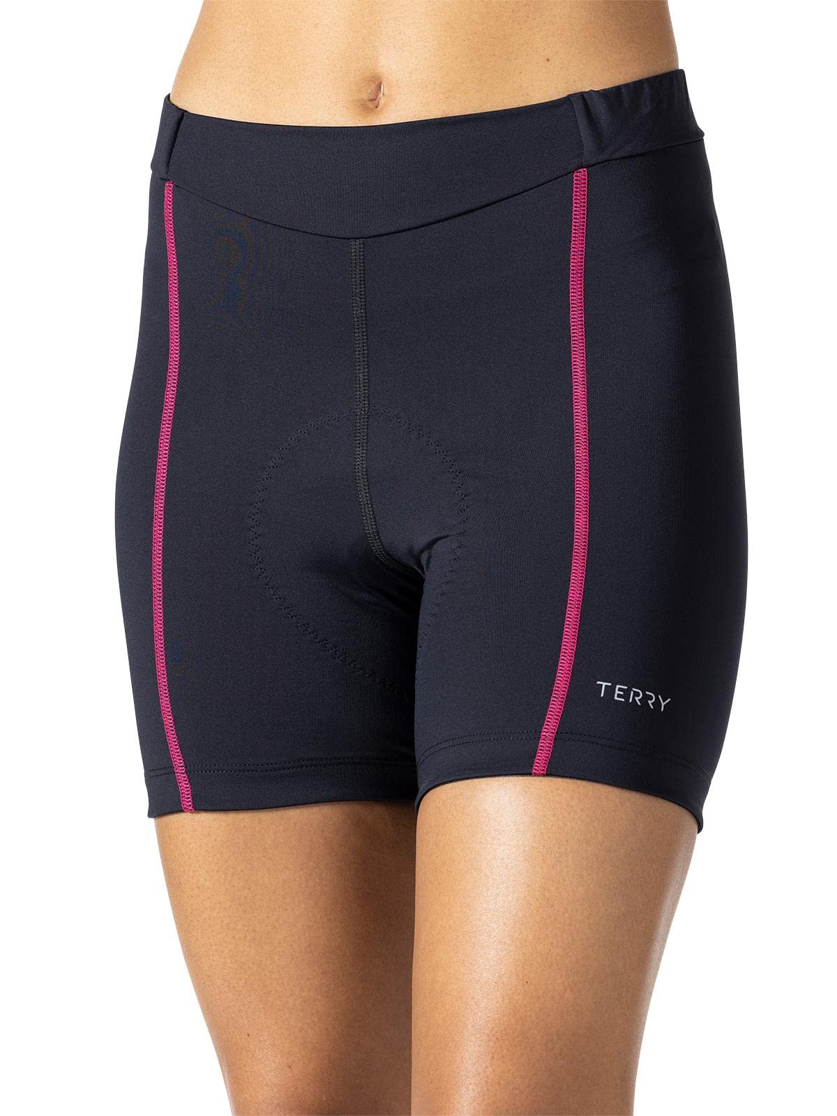 Women's Terry Bike Shorts with Padded Liner - 5 Inch Black Cycling Shorts for Women with Silicone Leg Grips | Perfect for Road Biking, Spinning & Indoor Cycling Workouts