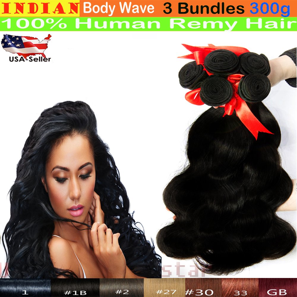 uSTAR 3 Bundle Indian Body Wave Hair Weave Extensions - 100% Human Hair - Vibrant Auburn #33 - 16
