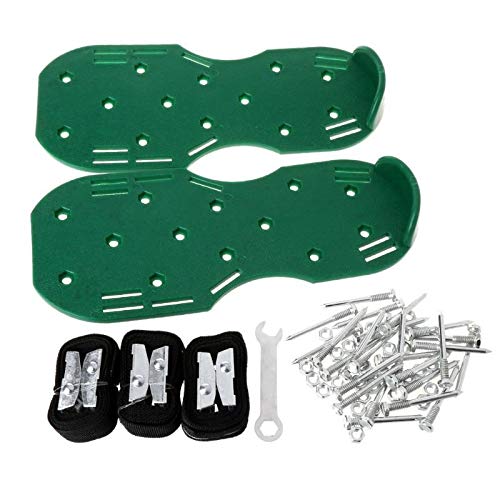 ZEFS ESD Garden Aerator Shoes - Pair of Lawn Spiked Sandals with Grass Nails for Aeration, Yard Cultivation & Plant Care (Green) - Perfect for Lawn Maintenance, Gardening & Soil Aeration