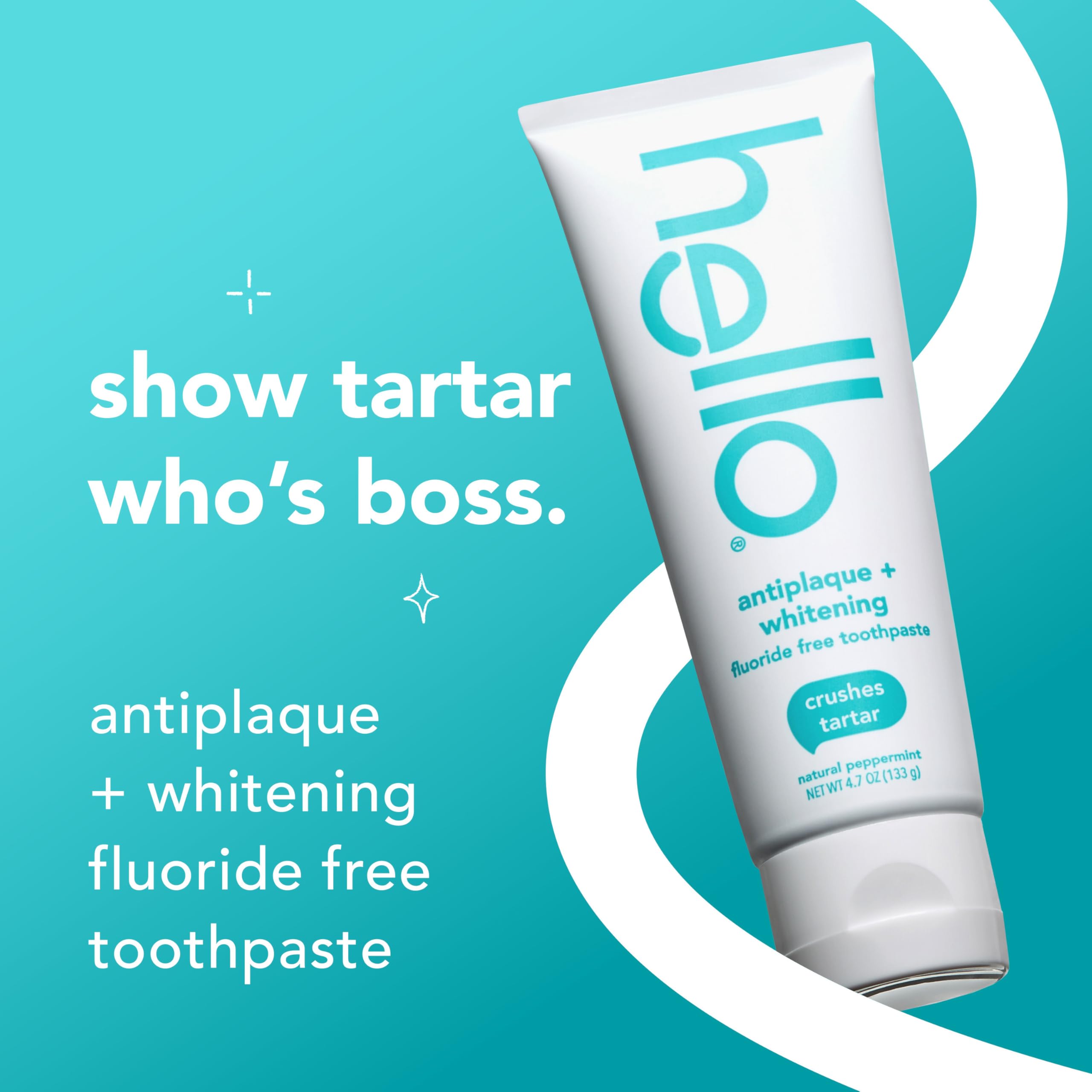 Natural Peppermint Antiplaque Toothpaste for Teeth Whitening - Fluoride Free, Peroxide Free, Gluten Free, SLS Free with Tea Tree Oil - 3 Pack (4.7oz Tubes) - Gentle Whitening for Sensitive Teeth, Fresh Breath for Daily Oral Care