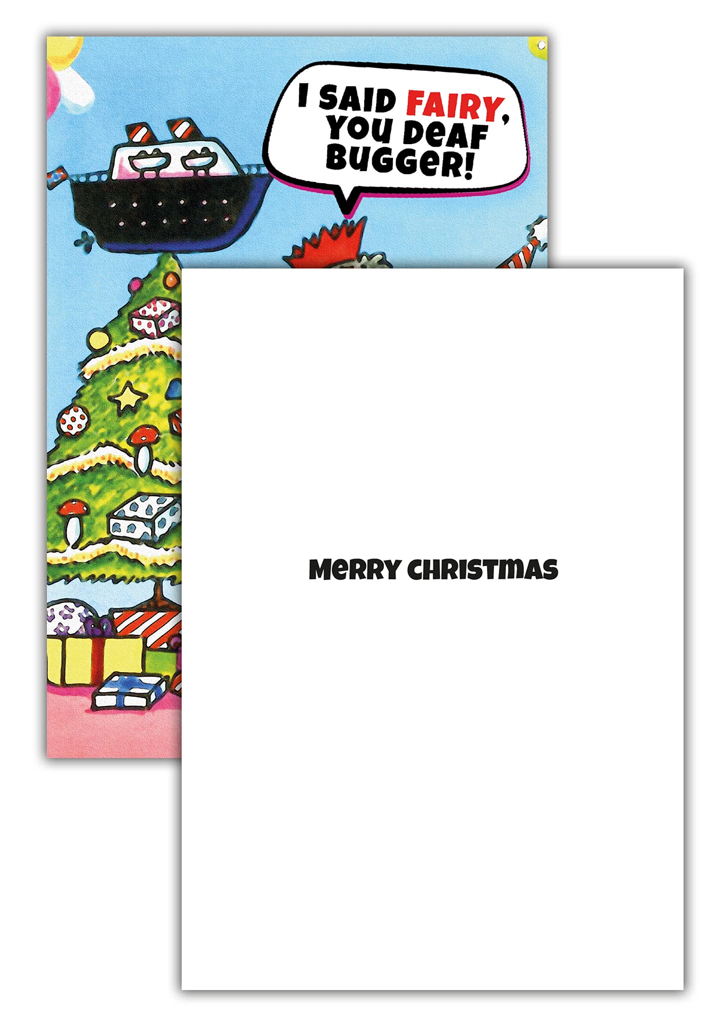 10-Pack Funny Christmas Cards with 2 Unique Designs - Rude & Humorous Holiday Greeting Cards for Office Parties, Family Gatherings & Secret Santa Exchanges