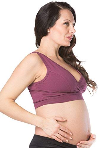 Fishers Finery Women's Wireless Maternity Nursing Bra - Comfortable & Supportive for Pregnancy & Breastfeeding - Includes Nursing Pads - Perfect for Daily Wear, Sleeping & Postpartum Recovery