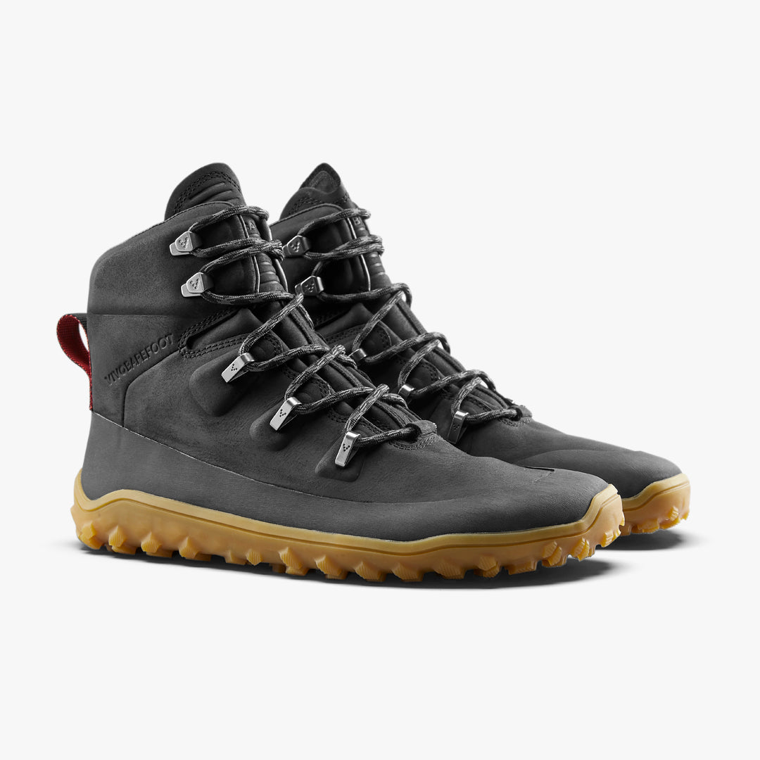 Vivobarefoot Men's Tracker Leather All-Terrain Hiking Boots - Waterproof Outdoor Adventure Shoes for Trail Running & Camping