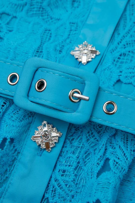 Blue Sleeveless High Waist Slim Dress with Collar - Perfect for Summer Outings, Beach Vacations & Casual Date Nights