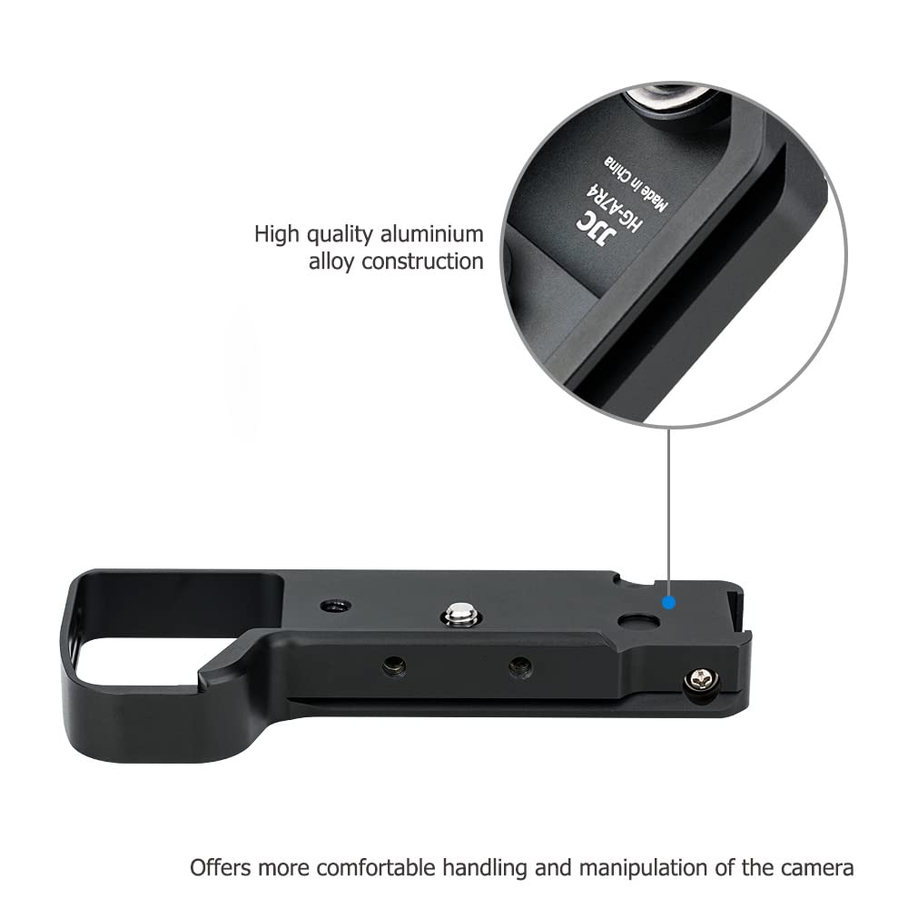 JJC Metal Camera Extension Hand Grip Holder for Sony A7 Series (A7R V, A7RV, A7III, A7II, A7M3, A7M2, A7S3, A7SIII, A7RIV, A7R4, A7RIII, A7R3, A7R2, A7SII, A9) - Arca Swiss Quick Release Tripod Plate - Perfect for Photography, Videography & Travel Shooting
