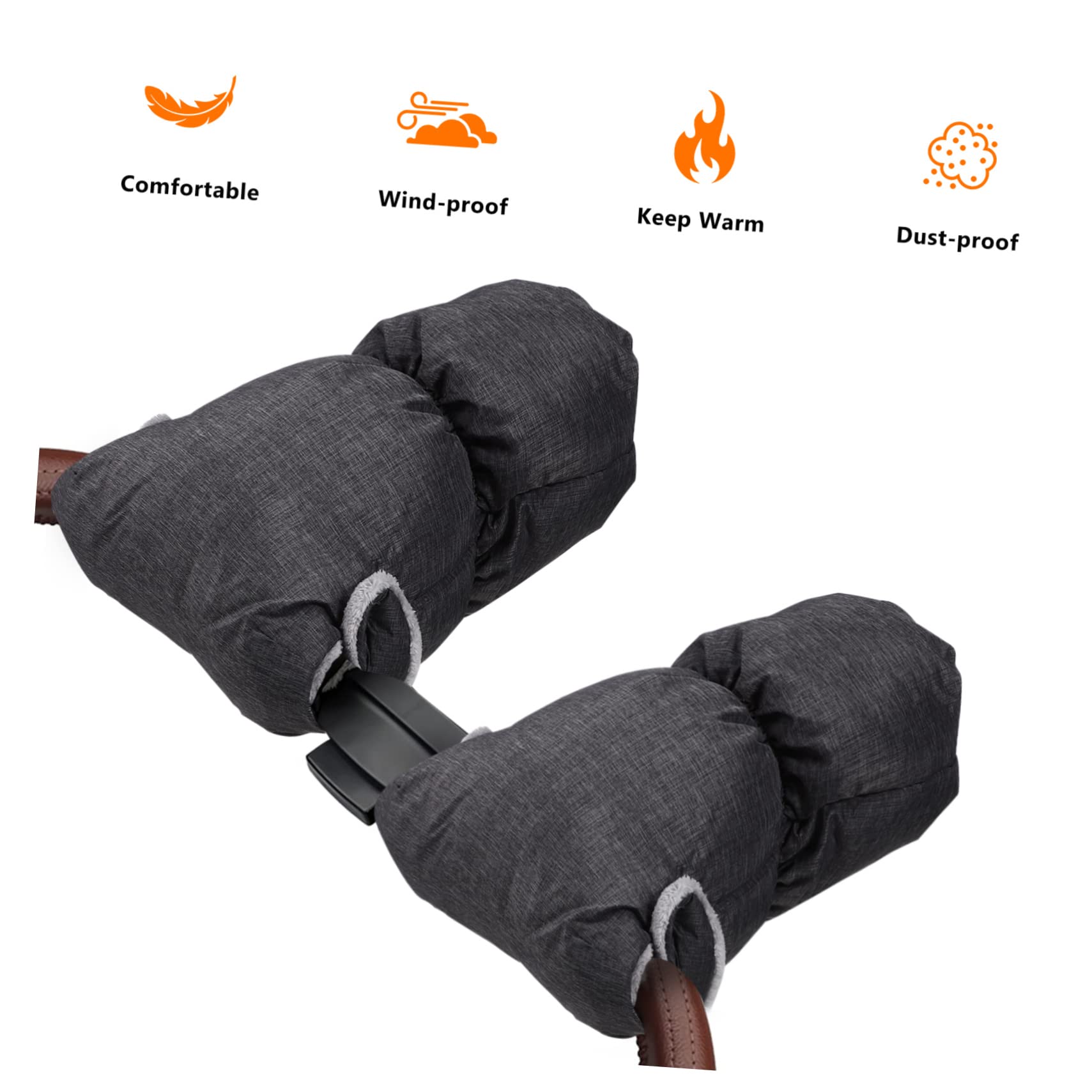 VICASKY 4 Pairs Winter Gloves for Stroller, Shopping Cart & Pram - Warm Hand Muffs for Baby Carriage Accessories - Perfect for Cold Weather, Outdoor Walks & Grocery Shopping