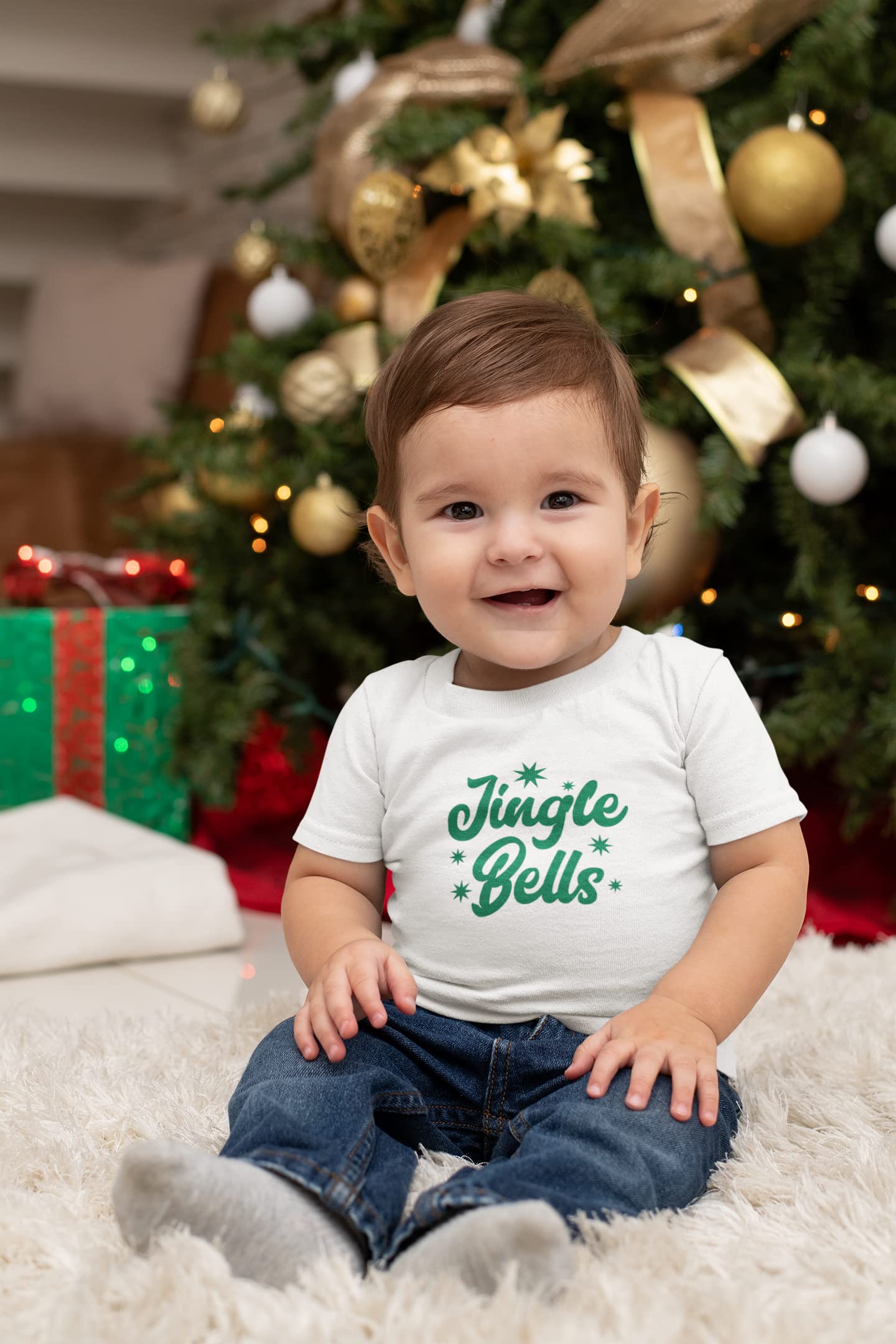 Jingle Bells Iron On Decal - DIY Christmas Crafts Transfer for Kids - White Holiday Decoration for T-Shirts, Stockings & Gifts - Perfect for Christmas Party Favors & Family Crafting