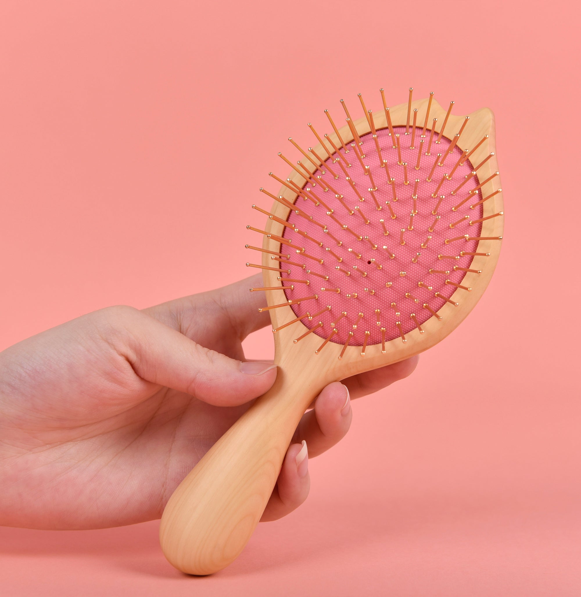 Premium Metal Bristle Cushion Hair Brush for Detangling & Styling - Perfect for Thick, Curly Hair & Scalp Massage at Home or Salon