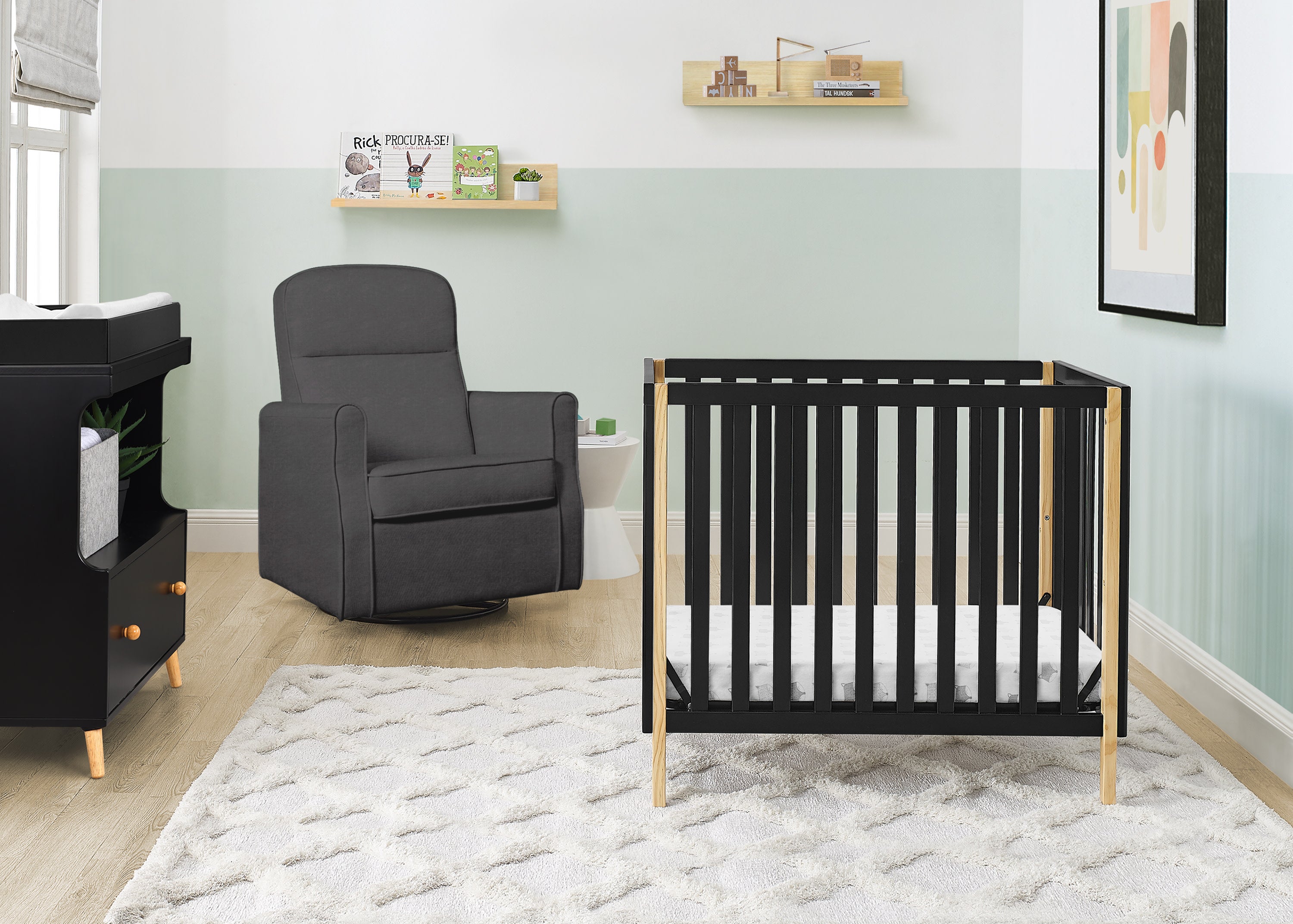 Gio Mini Crib with 2.75 Inch Mattress - Portable Baby Bed for Small Spaces, Nursery & Travel | Perfect for Newborns & Toddlers | Compact & Safe Sleep Solution