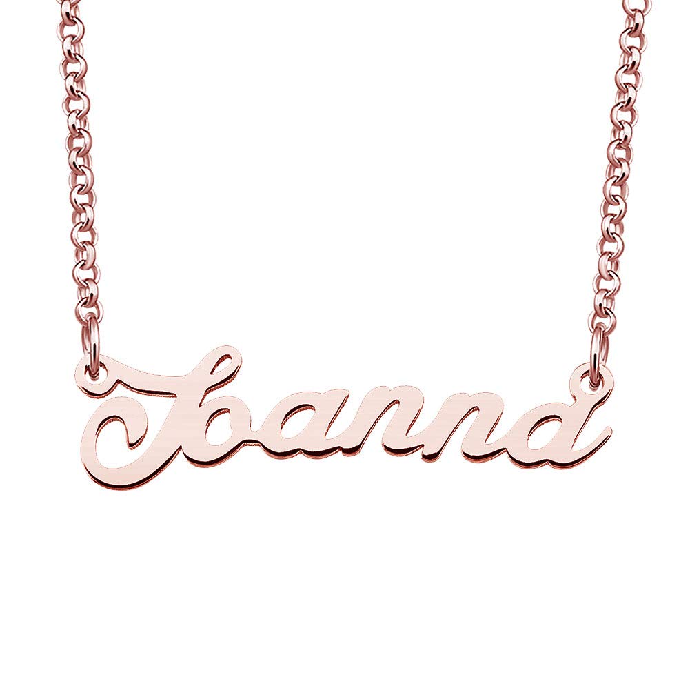 Personalized Rose Gold Name Necklace for Women - Custom Engraved Couple Jewelry Gift | Anniversary, Valentine's Day & Birthday Present