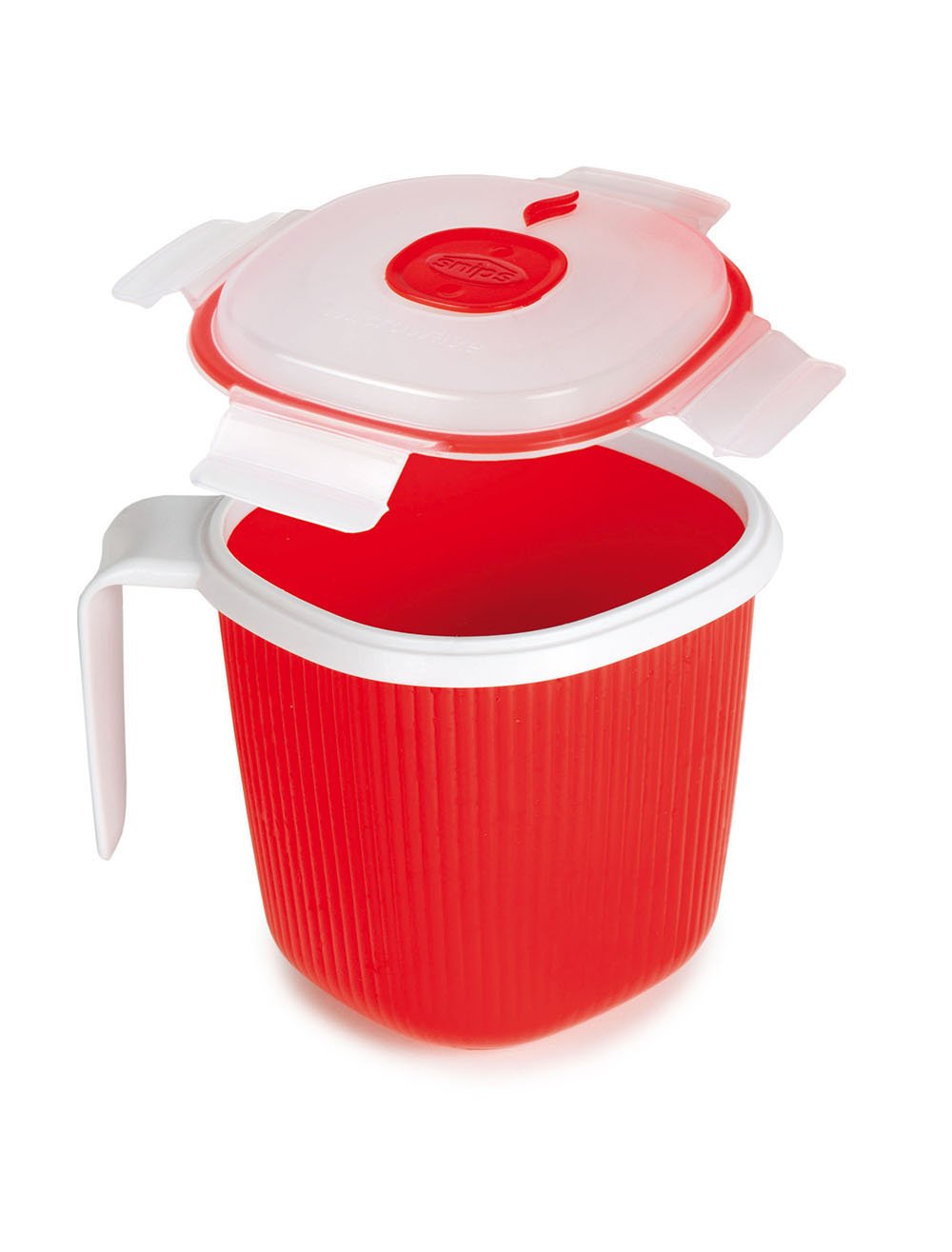 Microwave Safe Mug - 24oz BPA-Free Soup Cup & Coffee Mug with Lid - 0.70 Litre Red Microwave Container (14.5x14.5x12cm) - Perfect for Office, Home & Travel - Made in Italy Tempozero Line