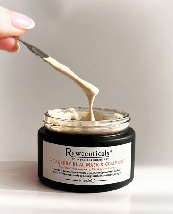 Rawceuticals® Red Berry Dual Mask & Gommage - Exfoliating & Hydrating Facial Treatment for Glowing Skin | Perfect for Spa Days & At-Home Skincare Routines