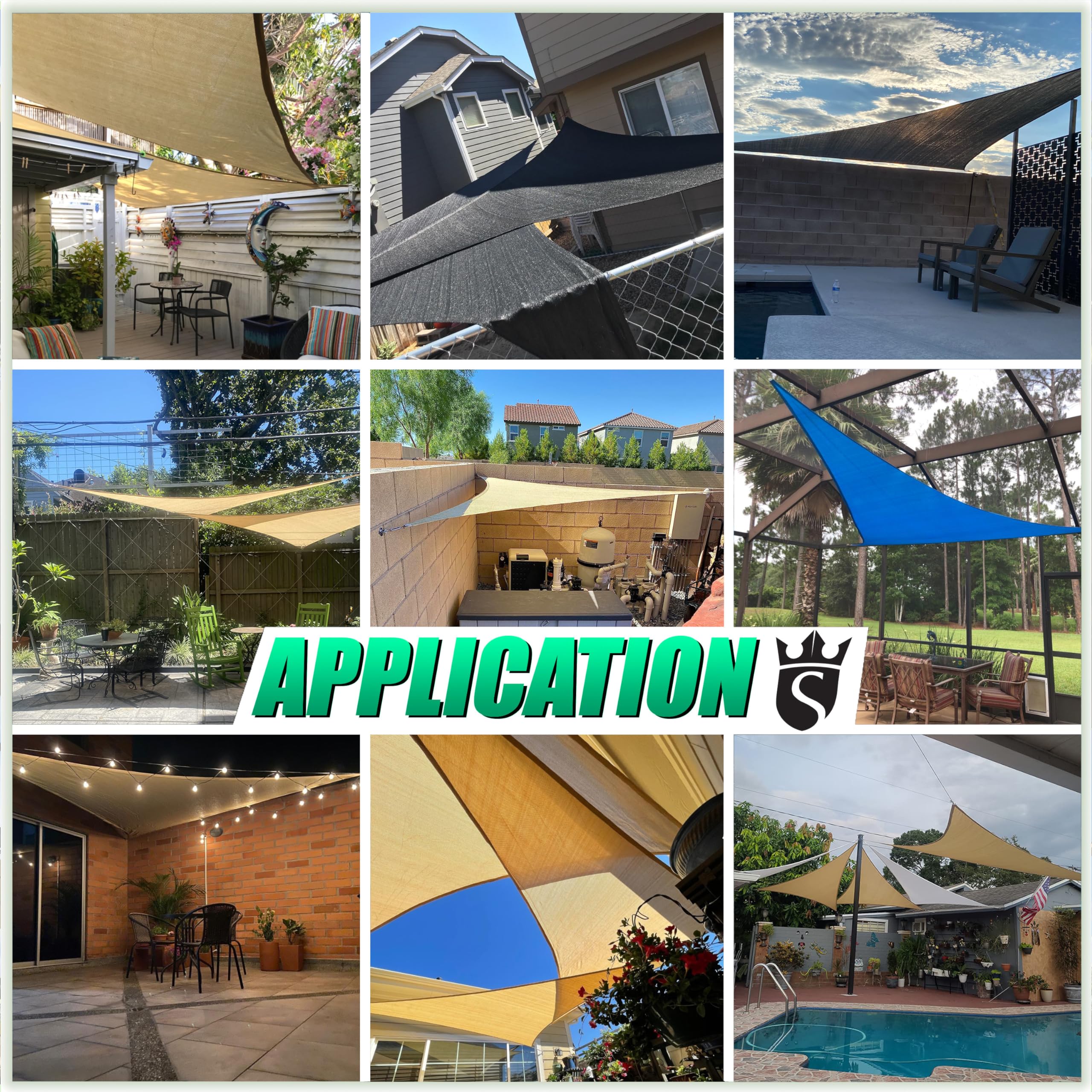 Royal Shade 22' x 24' x 32.6' Turquoise Triangle Sun Shade Sail - UPF50+ 95% UV Block, Heavy Duty 200GSM Commercial Grade, 3 Year Warranty (Custom Sizes Available) - Perfect for Patio, Pool, Garden, and Outdoor Shade Protection