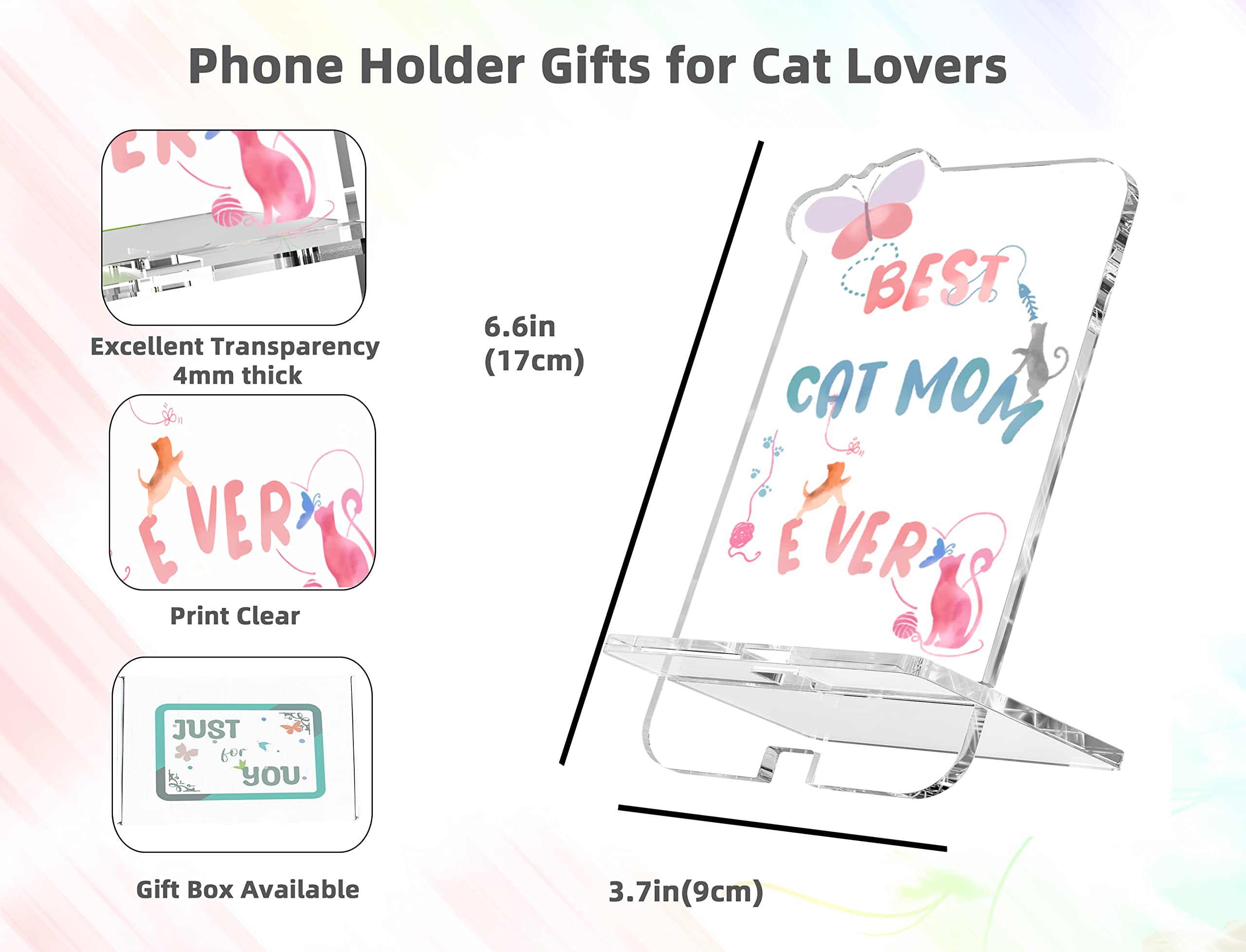 **Best Cat Mom Gifts for Women - Cute Cat Phone Holder & Desk Decor for Office, Birthday, Mother’s Day - Perfect Cat Lover Accessories for Home & Work**