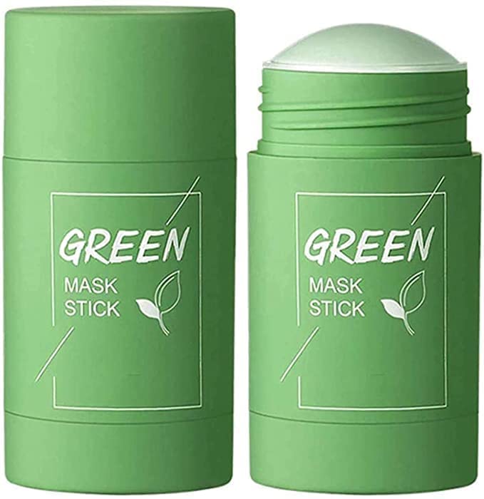 SIXPLUS Green Tea & Vitamin C Clay Face Mask Stick with Turmeric - 80g Detoxifying Facial Treatment for Glowing Skin - Perfect for Acne-Prone Skin & Evening Skincare Routine