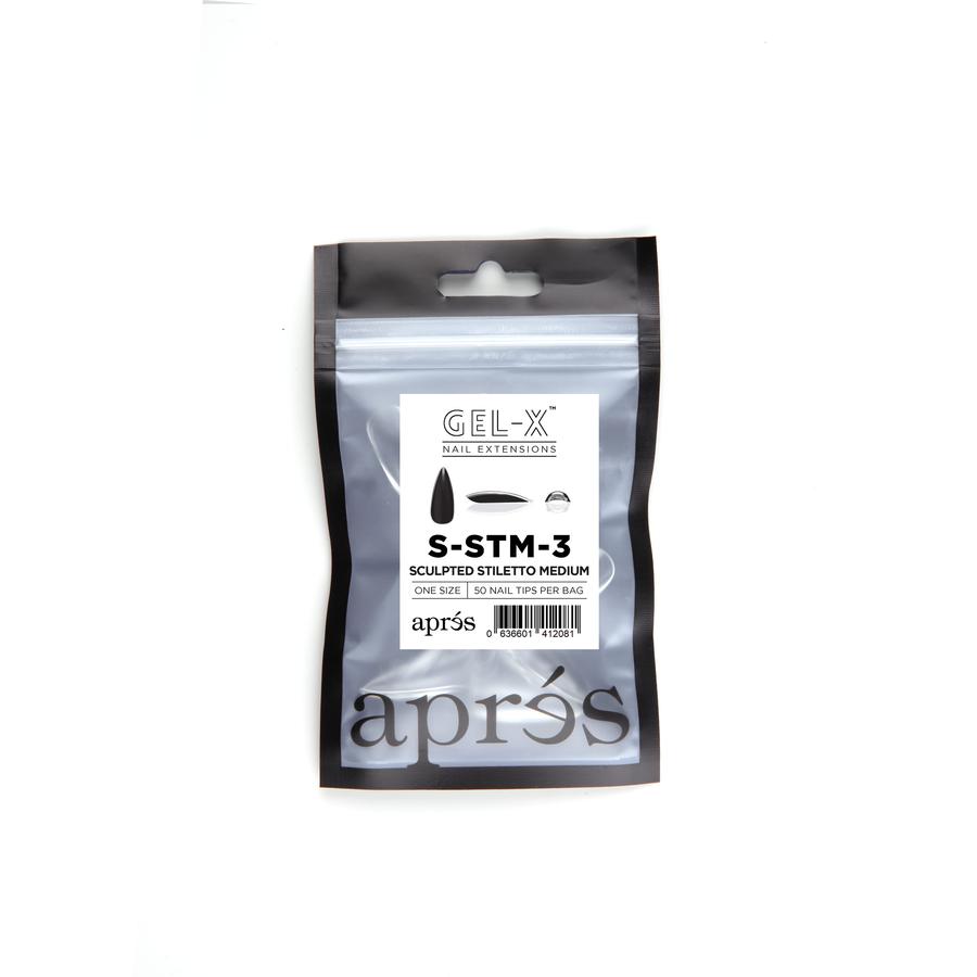 Apres Gel X Sculpted Stiletto Medium Refill Tips - Size #00 & #9 - Professional Nail Extension Kit for Salon & Home Manicures, Perfect for Gel Nail Art & Long-Lasting Wear