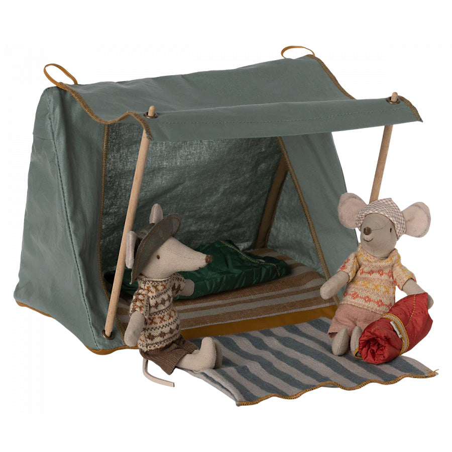 Maileg Happy Camper Tent for Kids - Miniature Mouse Playhouse for Imaginative Play | Perfect for Indoor Camping Adventures & Dollhouse Pretend Play