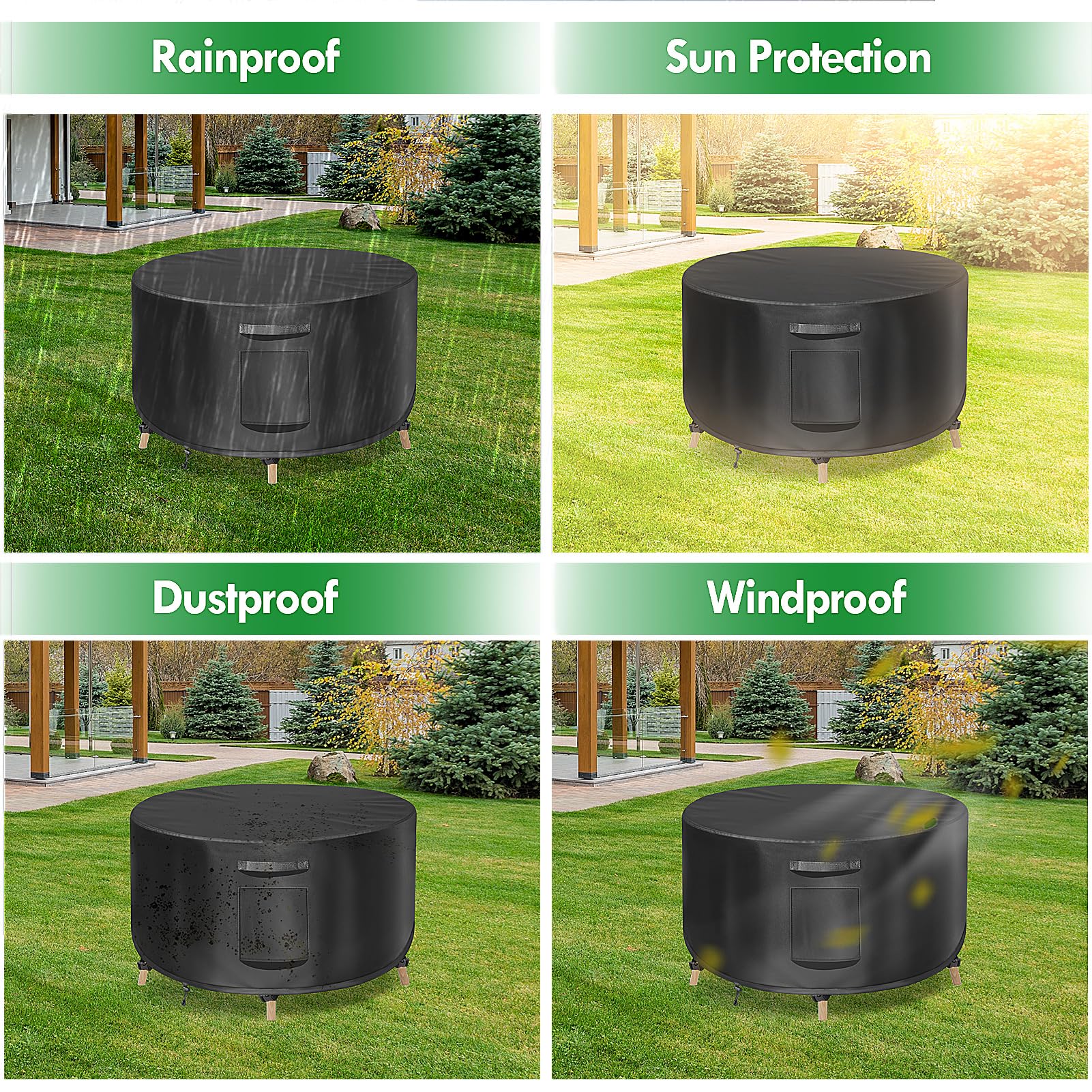 Waterproof Round Coffee Table Cover 26
