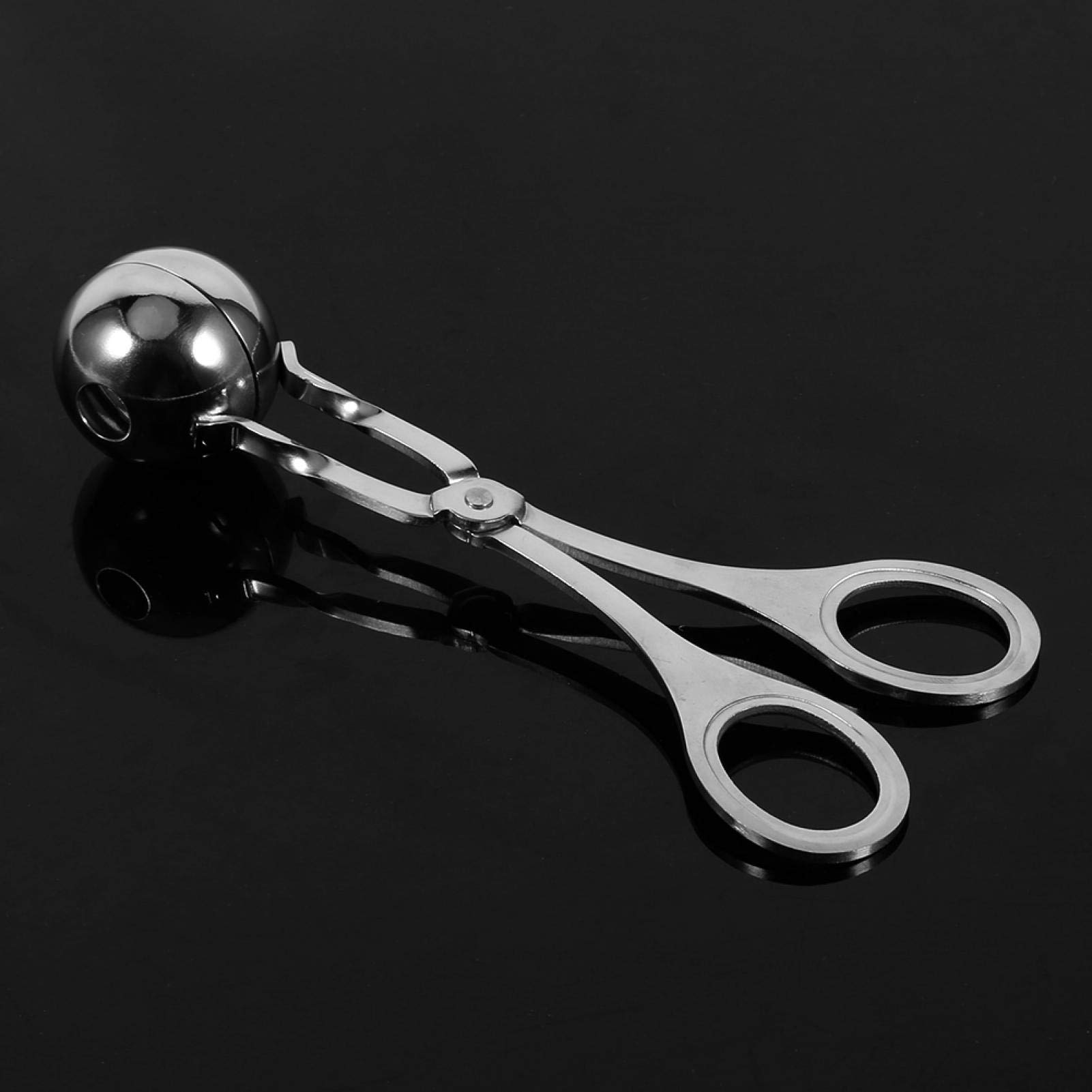 Premium Stainless Steel Meatball Scoop - Non-Stick Cookie Dough & Cake Baller Tool (6.34 x 2.72 Inch) - Perfect for Baking, Ice Cream Scooping & Fruit Balling - Silver Kitchen Utensil for Professional & Home Use