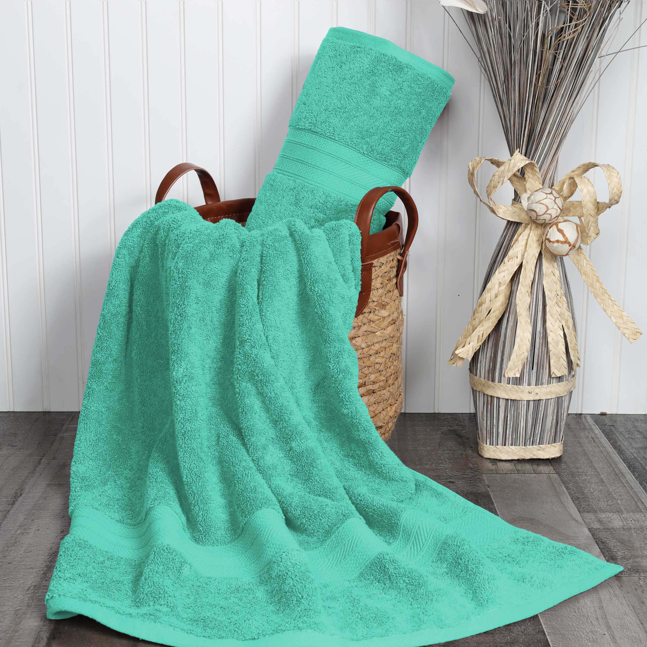 Premium Atlas Cotton Absorbent Heavyweight 2-Piece Bath Sheet Set - Ultra Soft & Quick-Drying for Luxury Spa Experience at Home