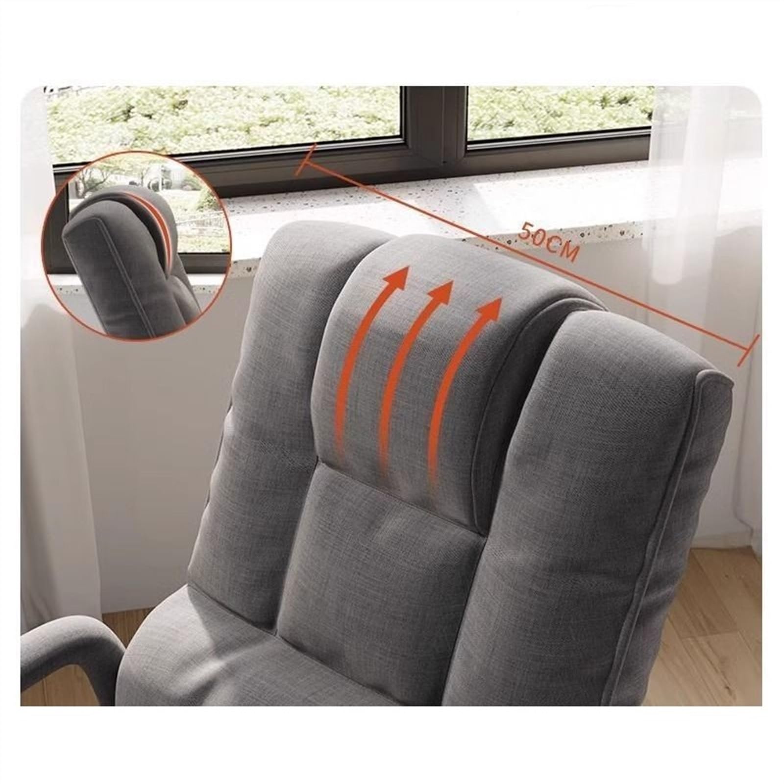 Ergonomic Office Chair with Cloth Seat - Comfortable Desk Chair for Reception, Meeting, Conference, Waiting Room & Home Office - Yellow (Perfect for Long Work Hours & Professional Settings)