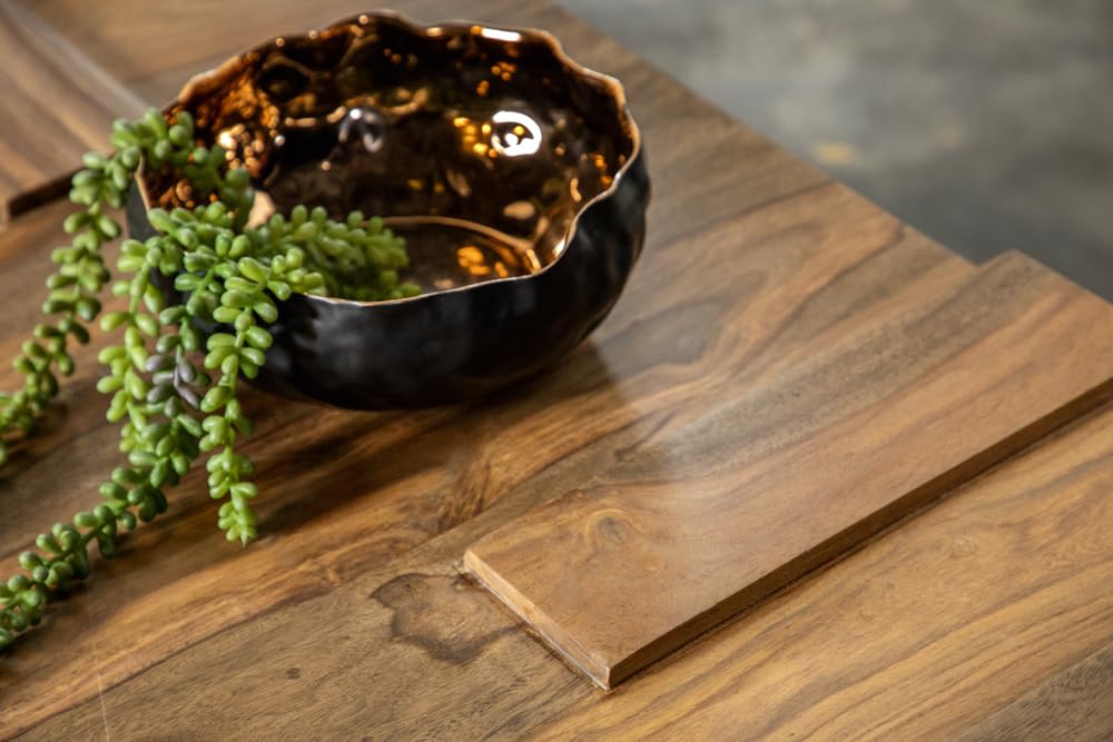 Natural Sheesham Wood Square Coffee Table - Handcrafted Coaster Furniture for Living Room, Home Decor & Modern Interior Design (724138)