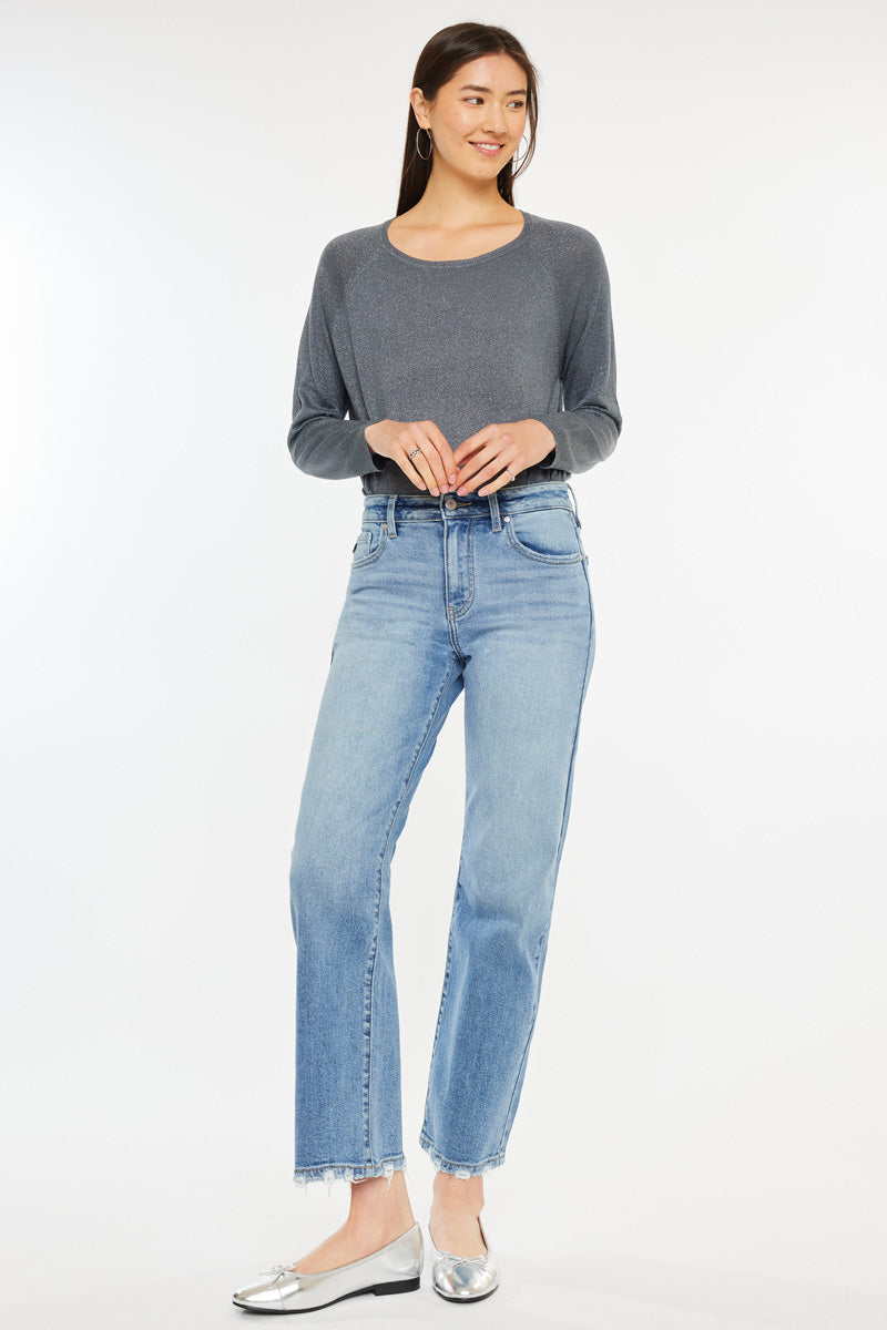 Melissa High Rise Slim Wide Leg Jeans for Women - Stretchy Comfort Denim Pants, Flattering Bootcut Fit - Perfect for Casual Wear, Office & Night Out