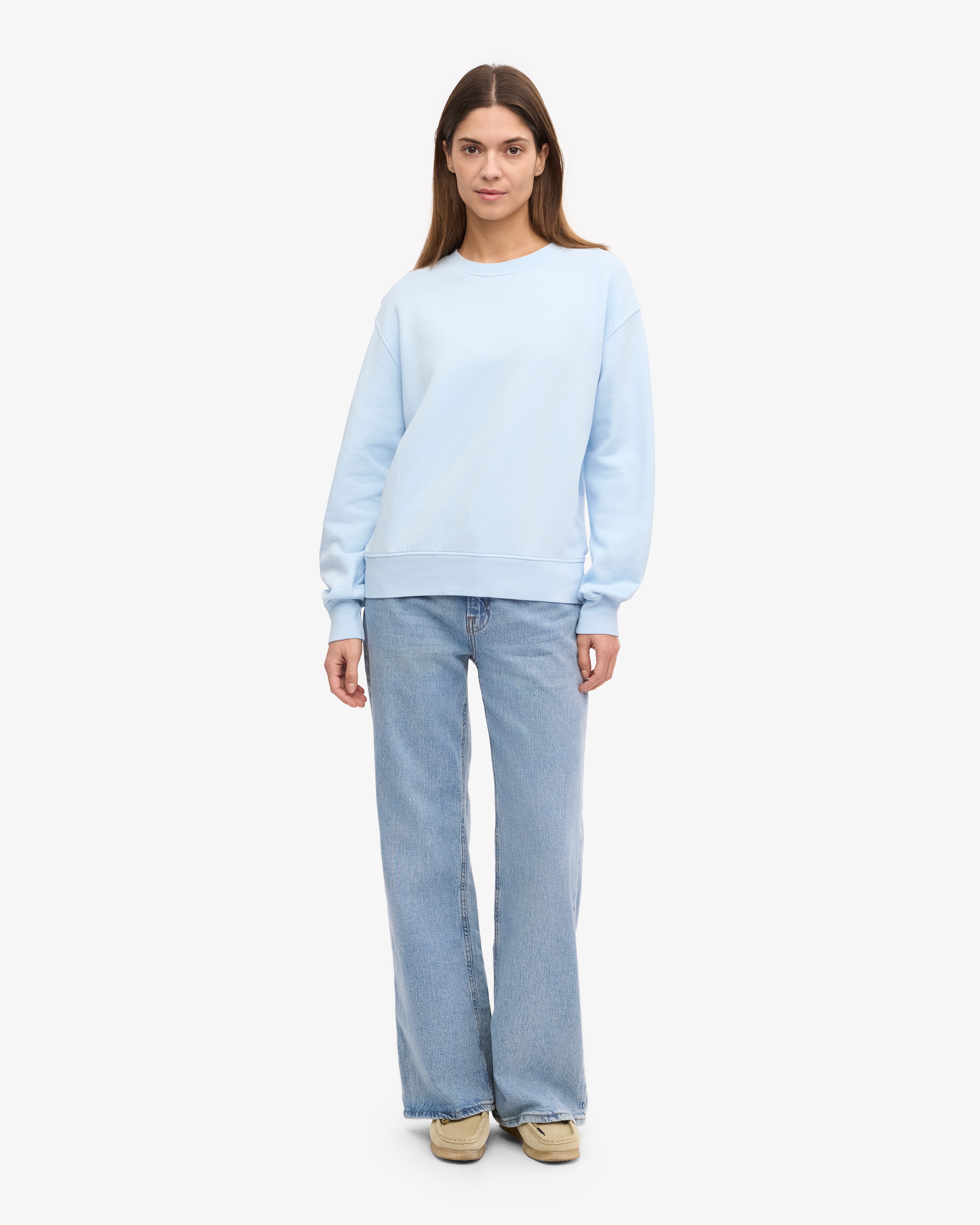 Women's Classic Organic Cotton Crew Neck T-Shirt - Polar Blue - Casual Wear, Lounge & Everyday Comfort
