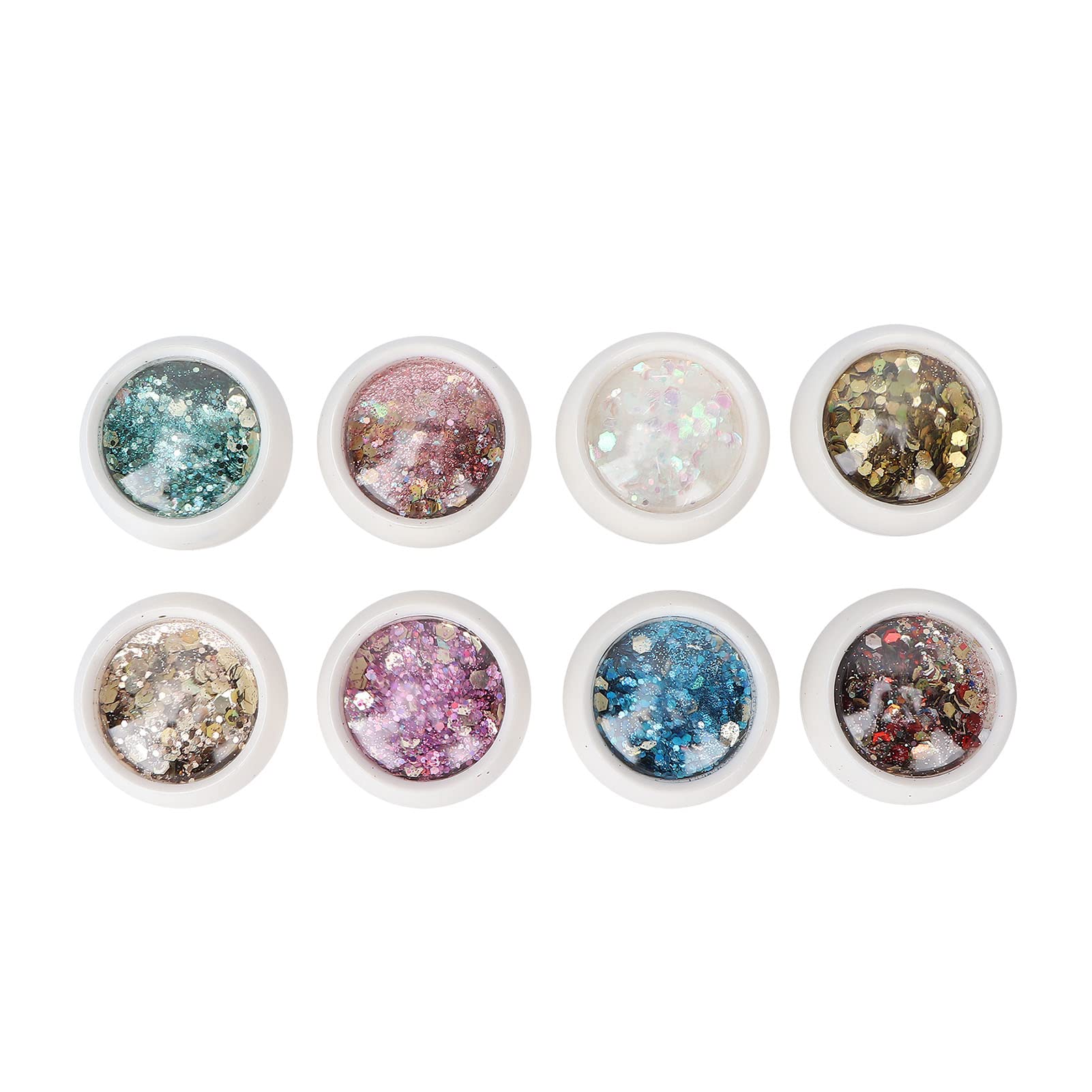 Hexagonal Mixed Nail Art Sequins - 8 Boxes Shiny Glitter DIY Nail Decoration for Fashionable Manicures | Perfect for Nail Salons, Home DIY, Parties & Special Occasions