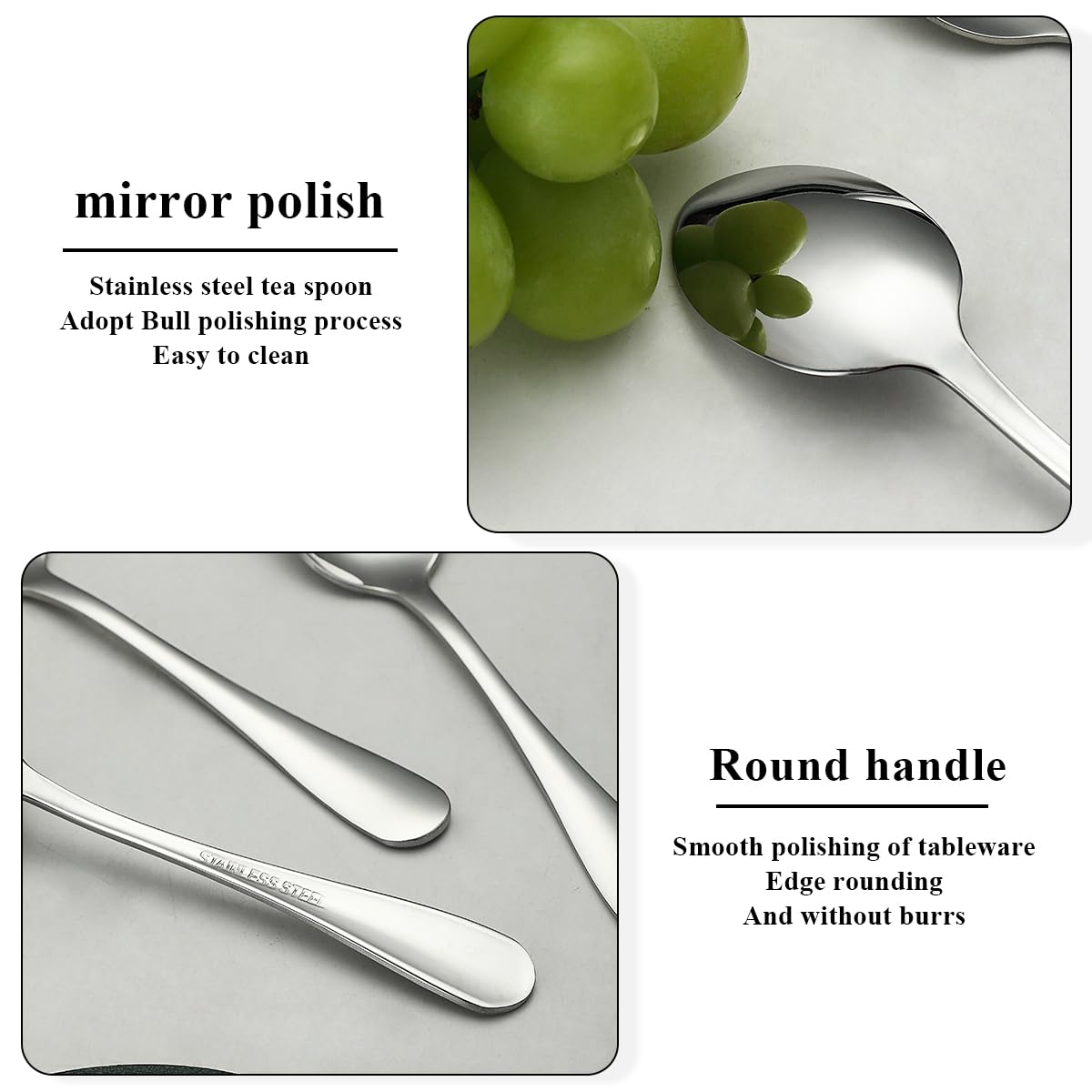 Evanda 12-Piece Stainless Steel Teaspoons Set - 14cm Elegant Tea Spoons for Coffee, Dessert, Salad & Cake - Dishwasher Safe Cutlery - Perfect for Tea Parties, Coffee Breaks & Fine Dining