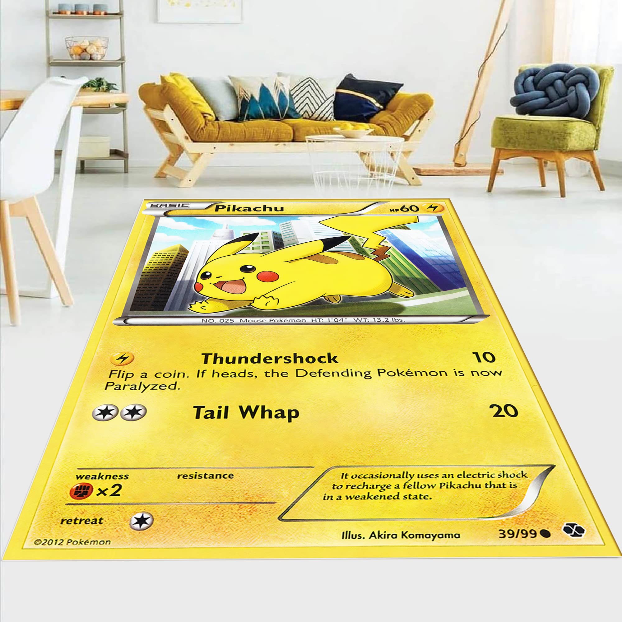 Anime Chair Doormat - Non-Slip Japanese Anime Game Room Rug - 2.6x3.3 Feet (80x100cm) Soft Carpet for Bedroom, Living Room & Gaming Room Decor - Cute Anime Home Decor for Kids & Adults