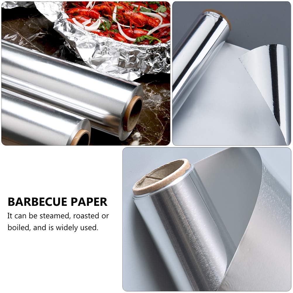 Premium BBQ Aluminum Foil Rolls - Heavy Duty Tin Foil Paper for Grilling, Baking & Cooking (2-Pack) | Oil-Absorbing, Heat-Resistant | Perfect for Barbecues, Oven Roasting, Hot Dogs & Kitchen Use