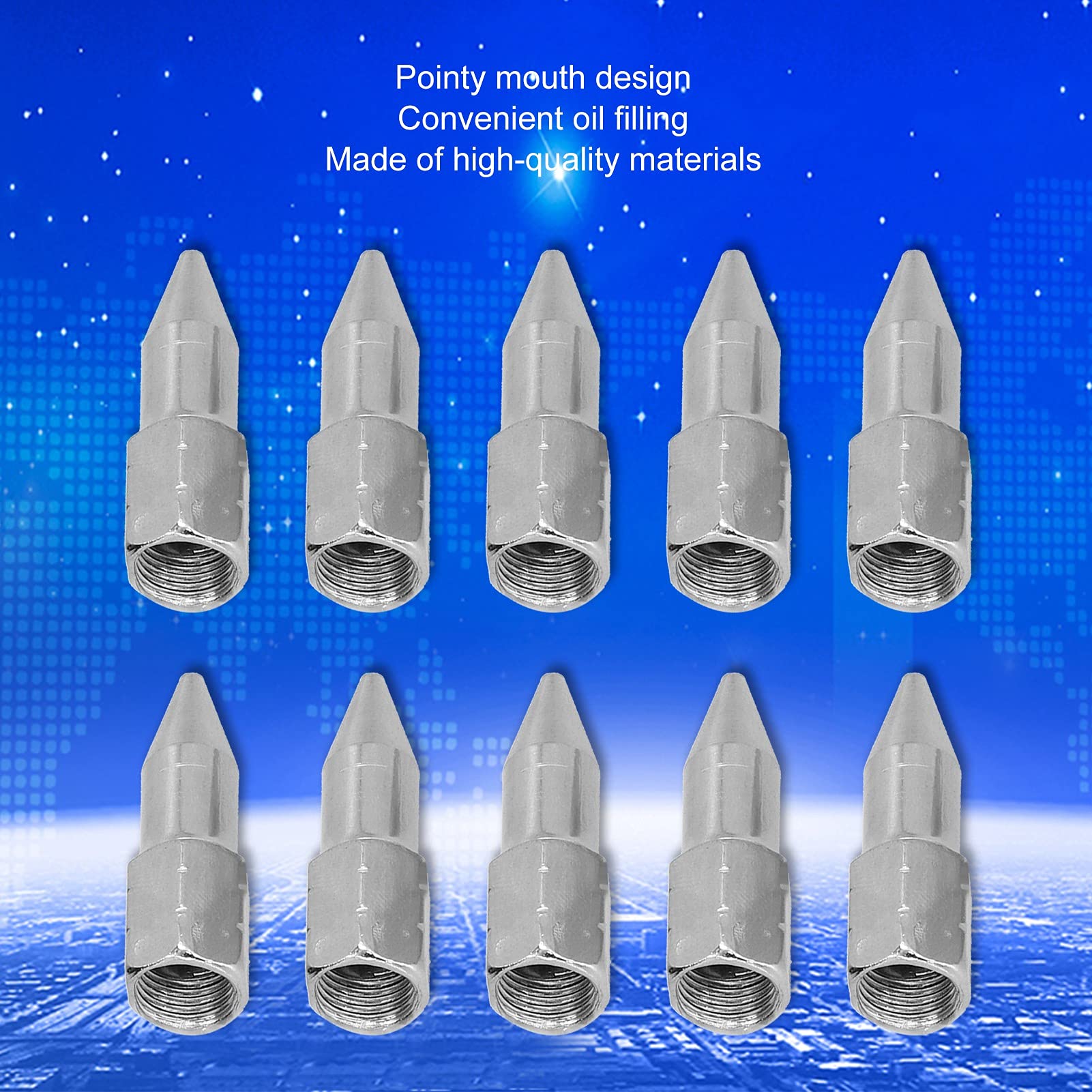10Pcs Grease Gun Needle Pointed Nozzle Accessories Kit - Manual Grease Fitting Tips for Paint Guns, Lubrication Tools & Automotive Maintenance (Ideal for DIY, Machinery, and Equipment Lubrication)