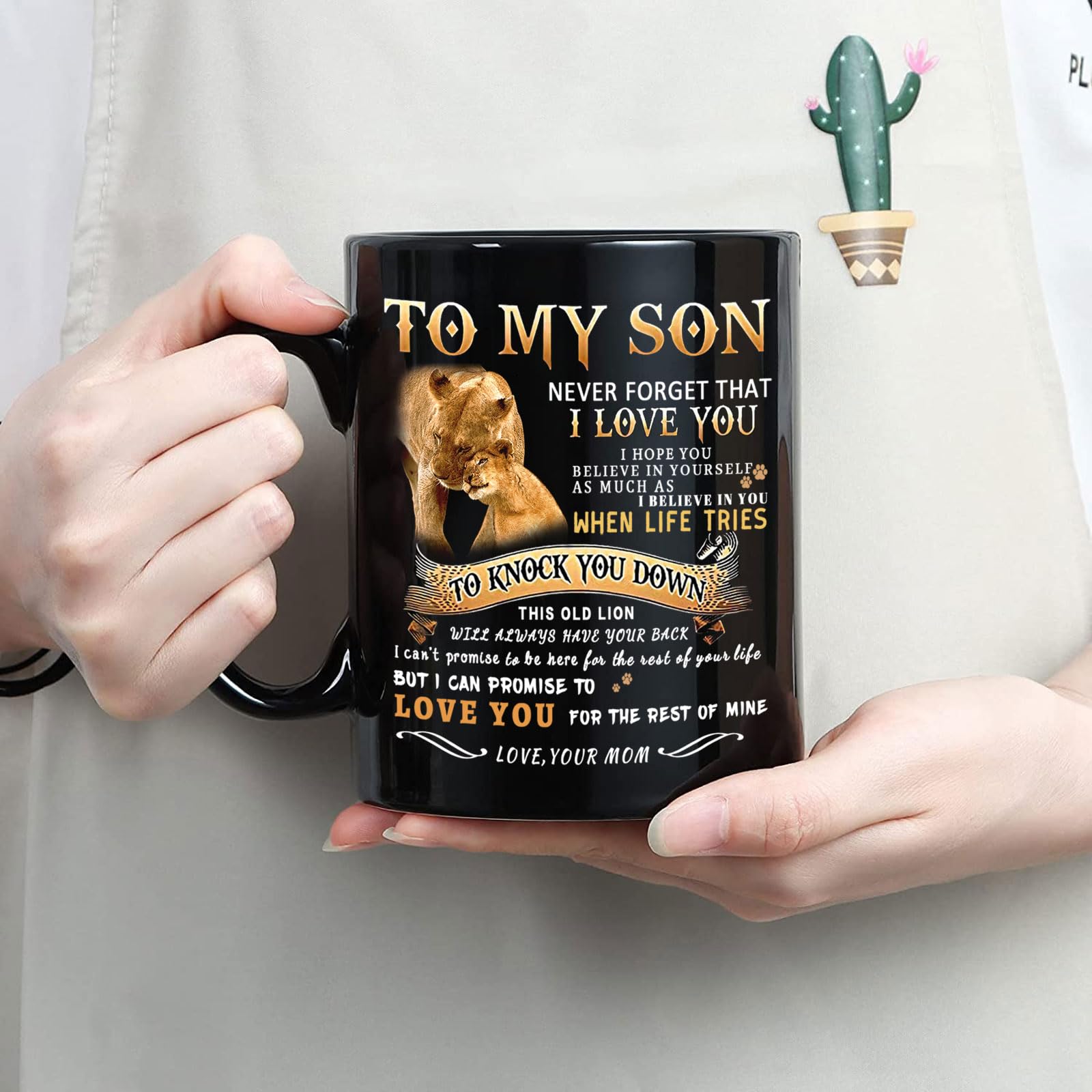 My Son Lion Mug - Inspirational Gift from Mom for Birthday, Father's Day & Christmas - 11oz