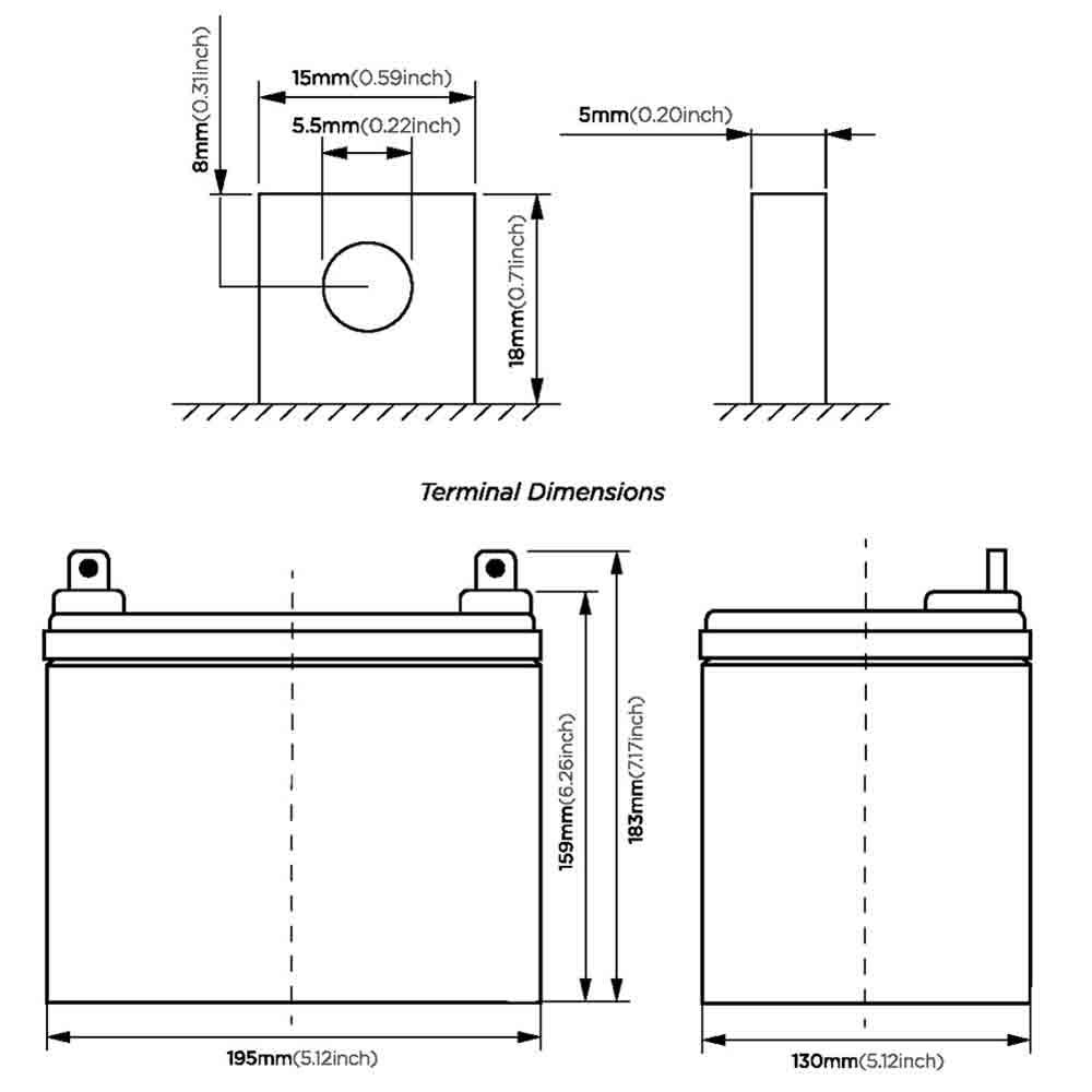 BC-12350NB 12V 35Ah SLA Battery - Rechargeable Sealed Lead Acid Battery for Solar Power, Emergency Backup, UPS, Wheelchairs & Medical Equipment