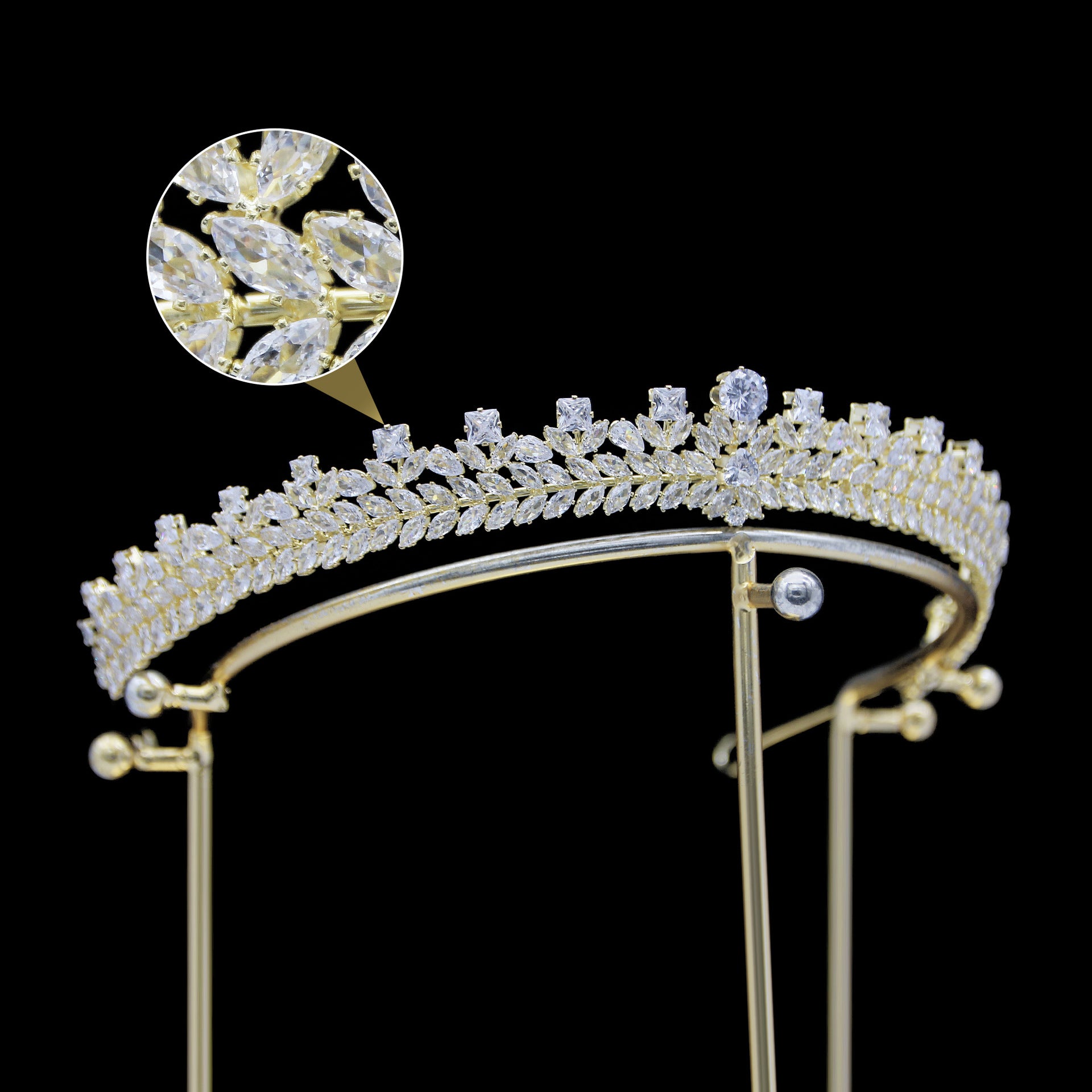 Elegant Zirconia Wedding Tiara for Bride | Crystal Bridal Crown | Prom & Party Headpiece GH0142 | Perfect for Weddings, Prom Nights & Special Occasions