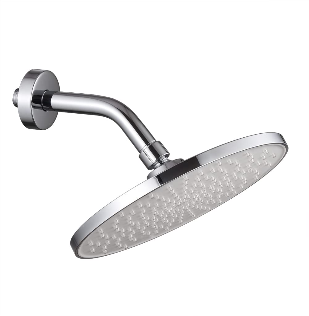 Enoughtmen 10 Inch Stainless Steel Shower Arm with Flange & Tape - Chrome Wall-Mounted Shower Head Extension for Fixed Shower Heads | Perfect for Bathroom Renovation & Space-Saving Shower Solutions