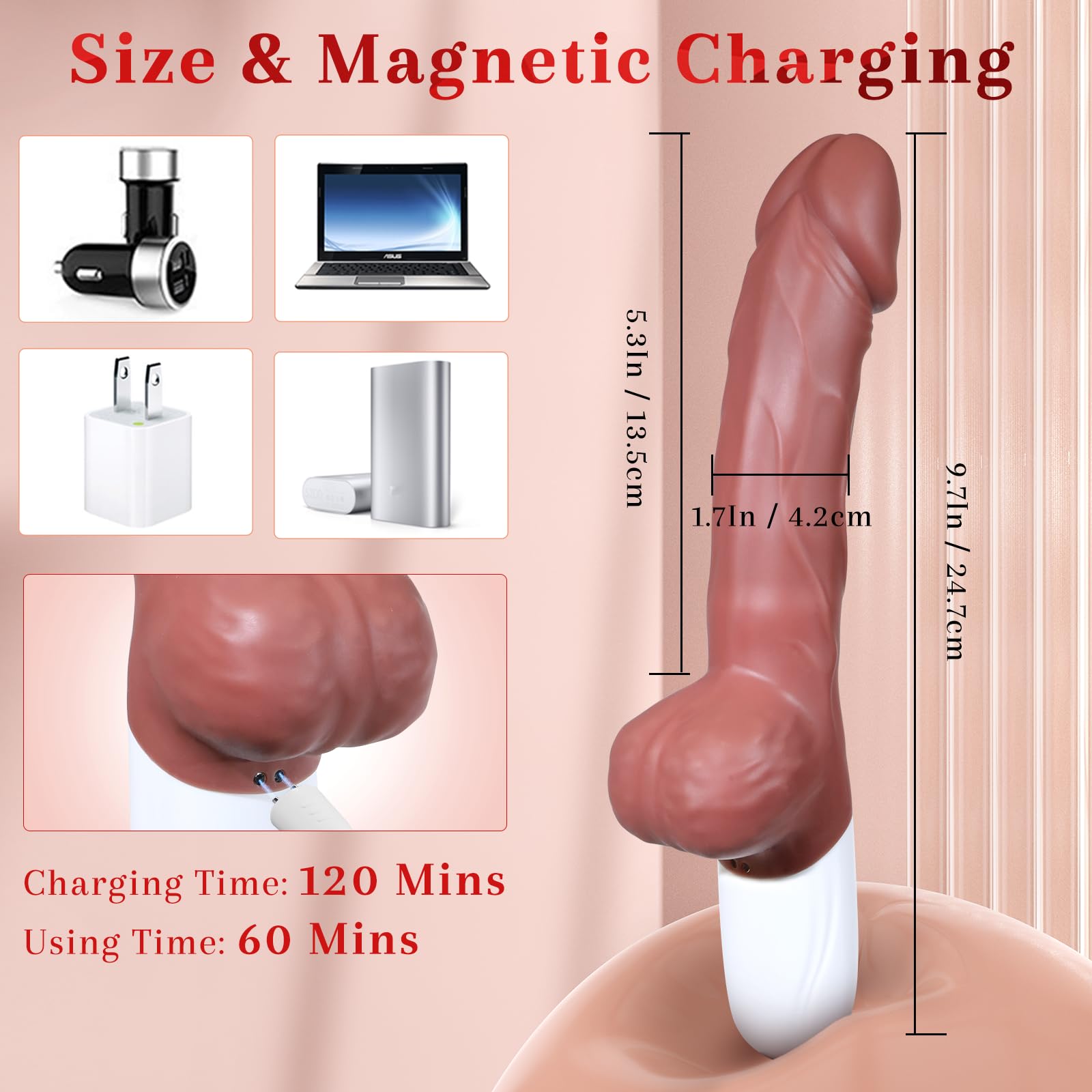 Realistic Thrusting Dildo Sex Toy for Women & Men - 7 Powerful Vibration & Thrusting Modes, Remote Control Adult Toy for G-Spot, Clitoral & Anal Stimulation - Perfect for Couples Play, Solo Pleasure & Spicing Up Your Sex Life