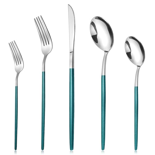 Silver With Green Handle