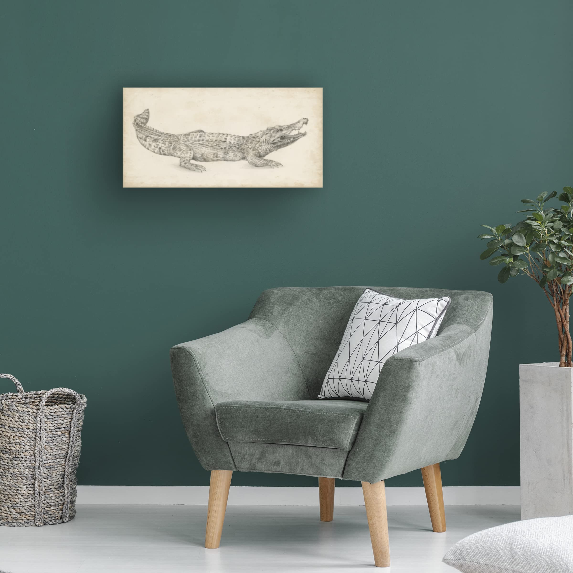 Trademark Fine Art 'Crocodile Sketch' Canvas Wall Art by Ethan Harper - Perfect for Living Room, Office & Home Decor
