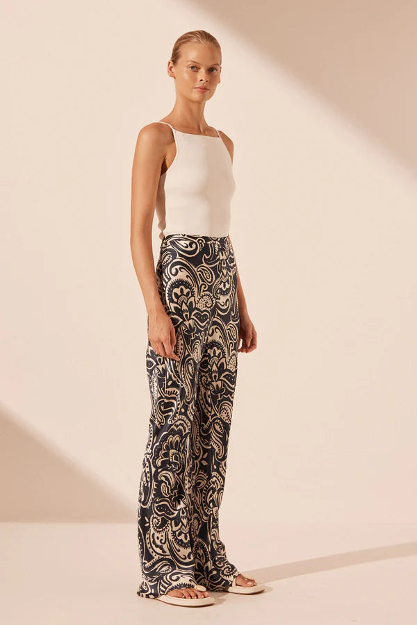 Anthea Silk Bias Cut Pants - Women's High Waist Flowy Lounge Pants for Comfort & Elegance - Perfect for Yoga, Home Wear & Casual Outfits