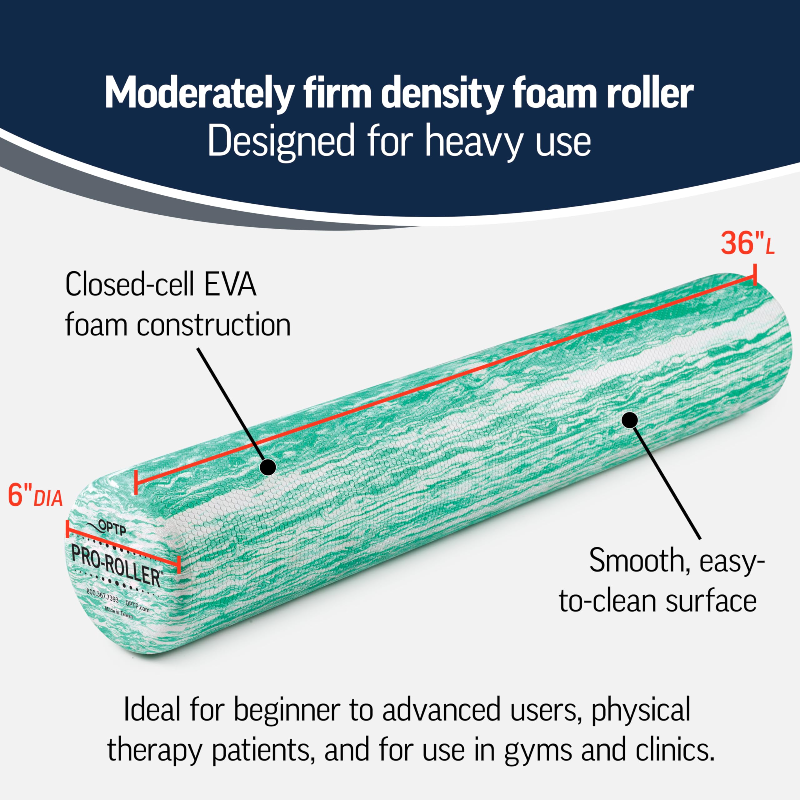 OPTP PRO-ROLLER Standard Density Foam Roller - 36