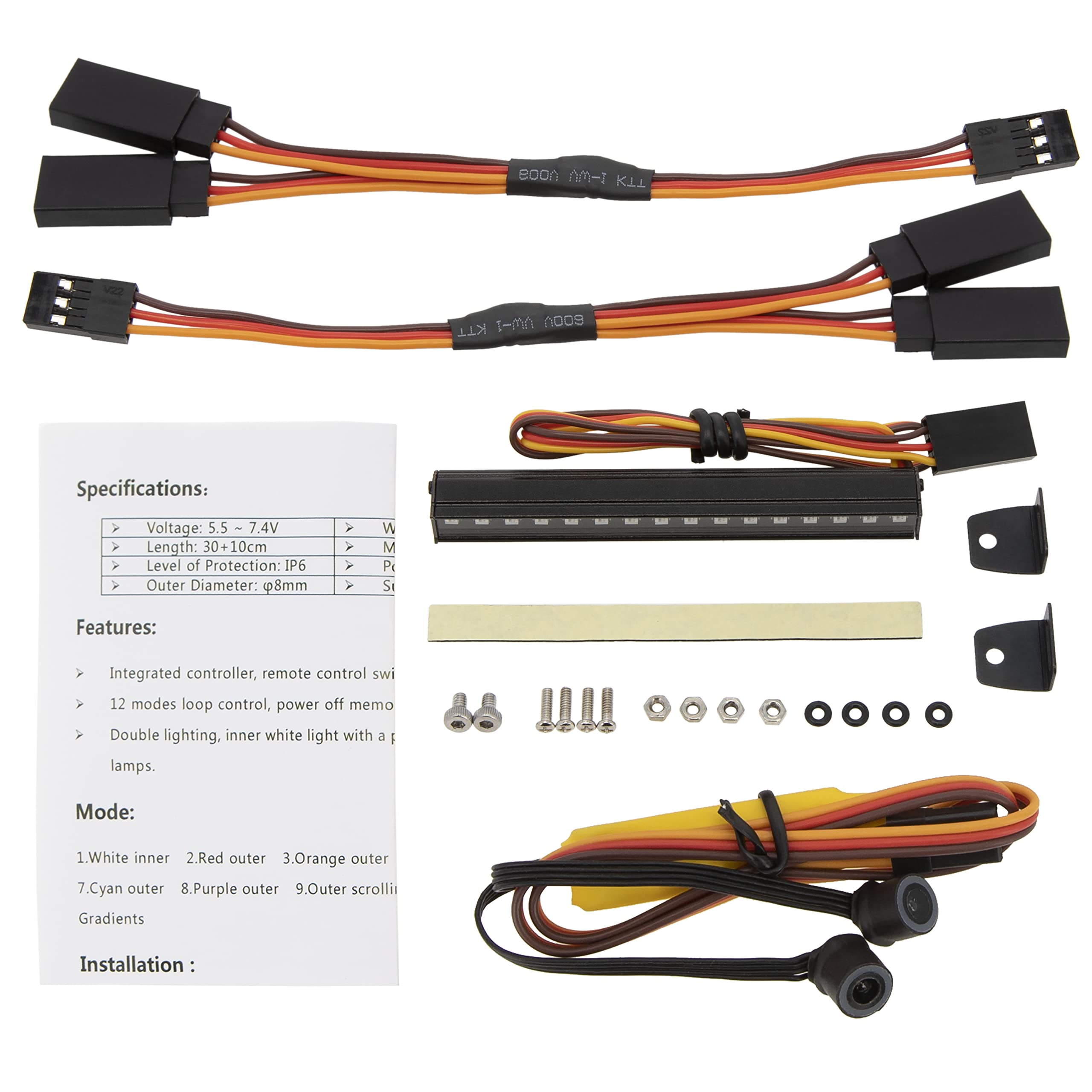 MEUS TRX4M Roof Light Bar - 16 LED 8 Modes for RC Crawler Car Upgrade | Off-Road Night Crawling