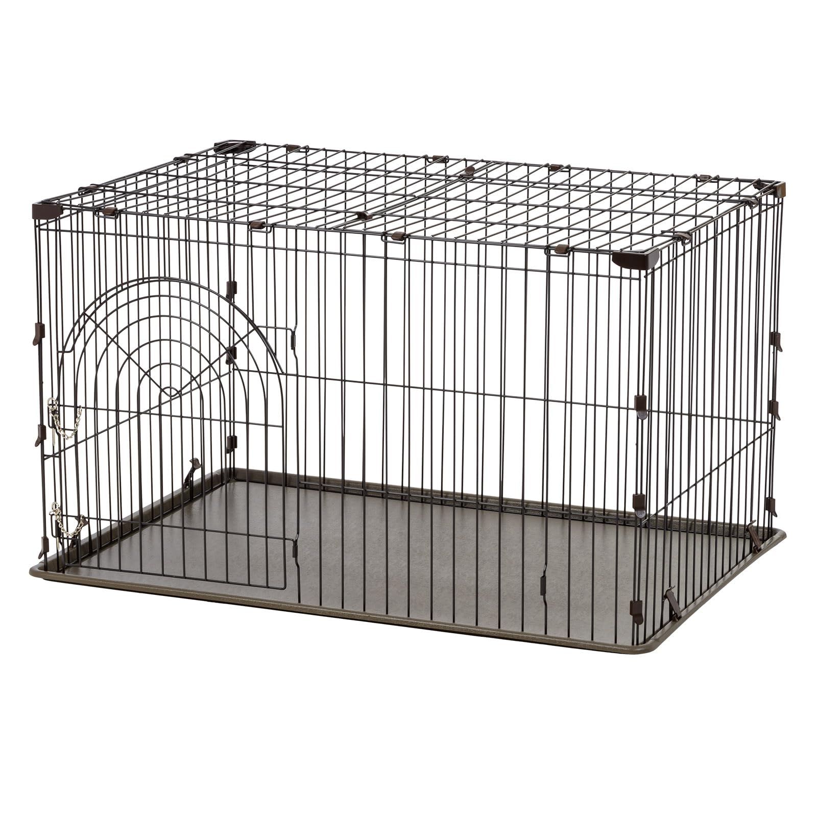 IRIS Large Wire Deluxe Dog Crate - 42 Inch Heavy Duty Metal Pet Cage for Medium to Large Dogs - Perfect for Home, Travel & Training Use