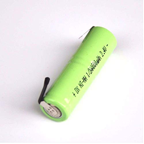 2PCS 2.4V 1/2AA Ni-MH Rechargeable Batteries 800mAh with Welding Tabs - Compatible with Electric Shavers, Razors & Toothbrushes - Long Lasting Power for Personal Grooming Devices