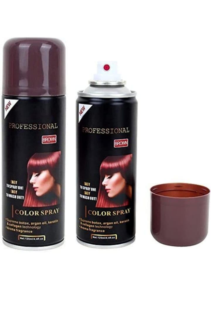 Professional Temporary Hair Color Spray for Men & Women - 1 Day Washable Hair Dye (Brown) | Quick & Easy Hair Color for Personal & Professional Use | Perfect for Parties, Halloween, Cosplay & Costumes