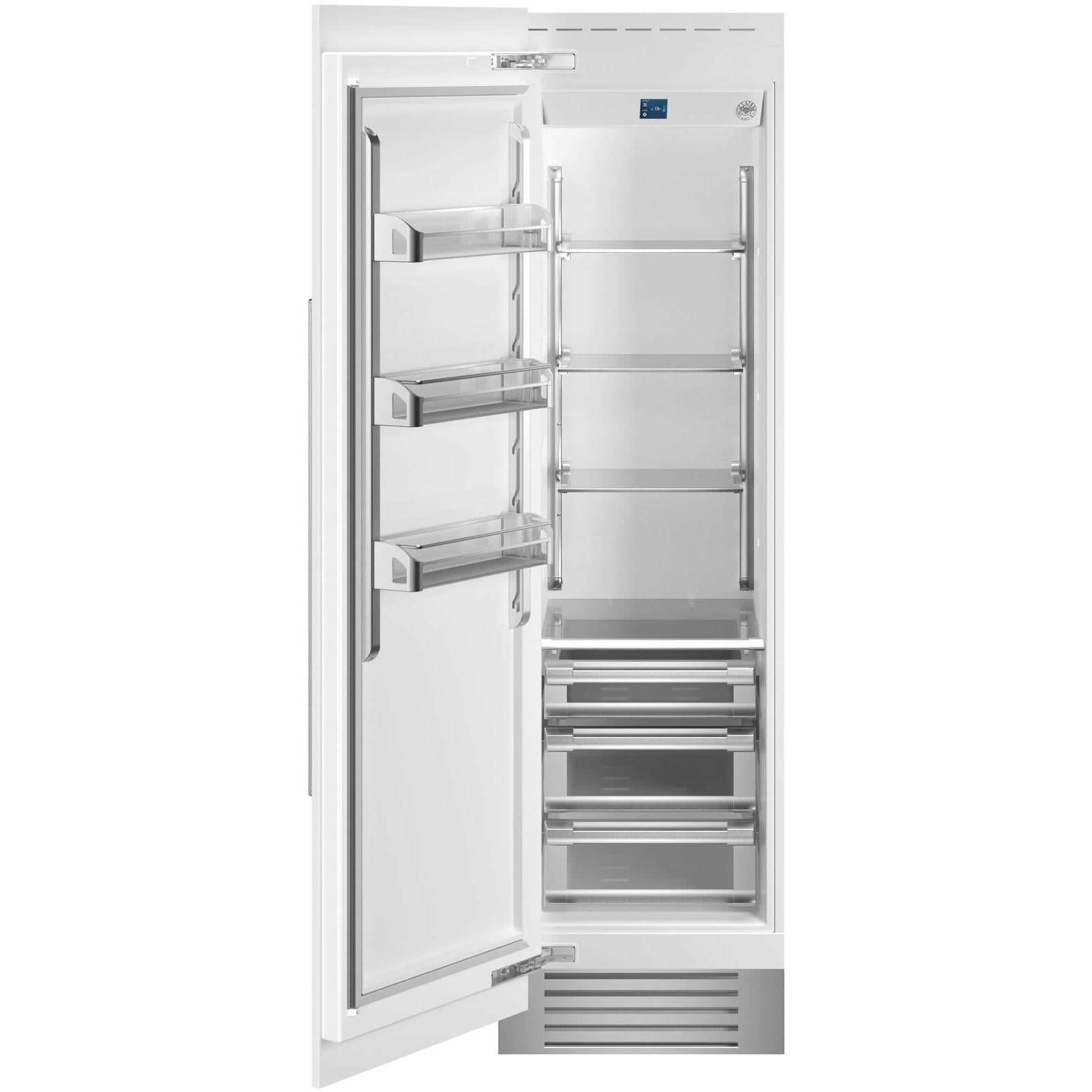 Bertazzoni 24 Inch Built-In All Refrigerator - 13.0 cu.ft Capacity, LED Lighting, Stainless Steel Finish REF24RCPRL/23 - Perfect for Modern Kitchens and Open-Concept Living Spaces