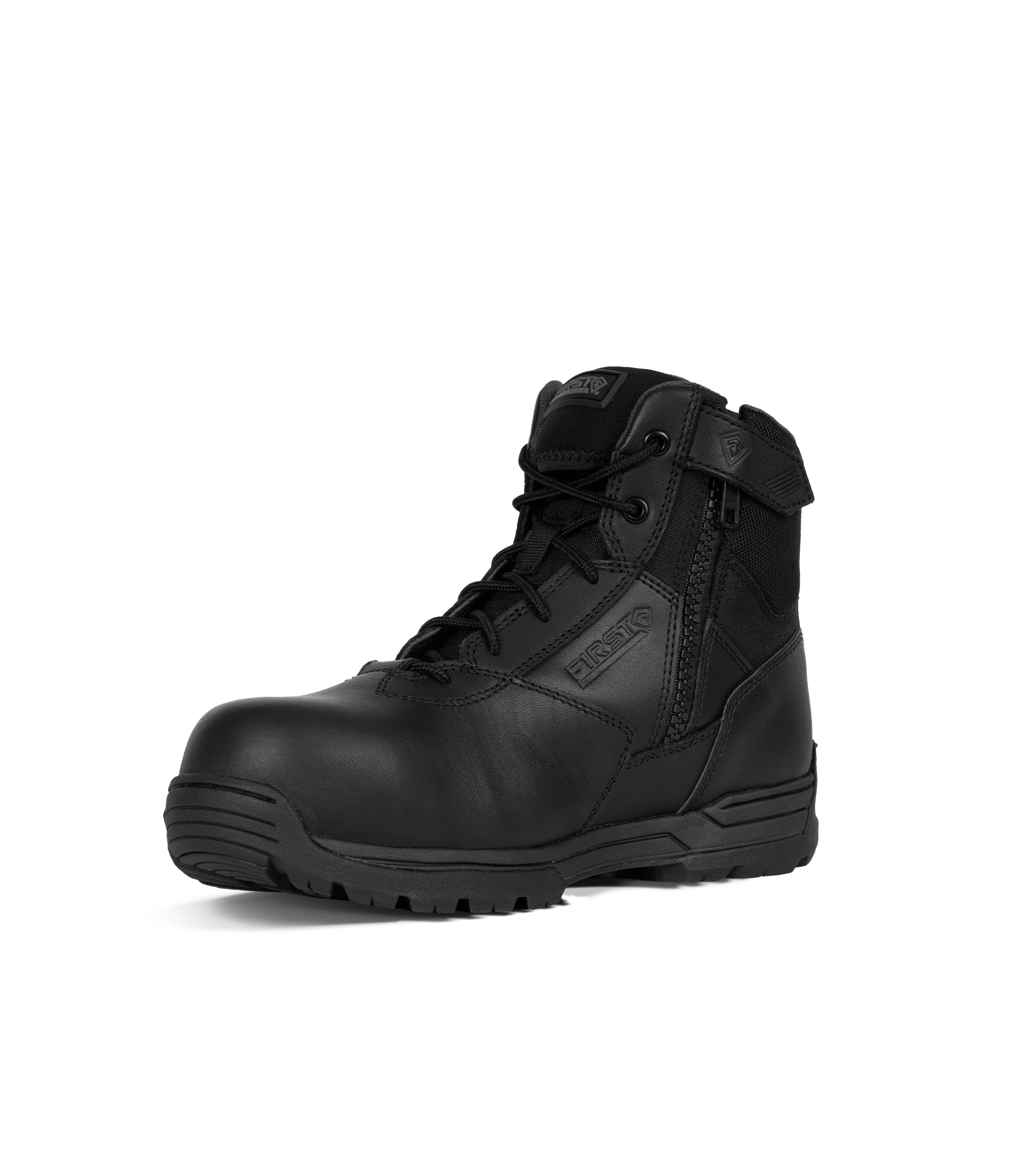 Men's 6-Inch Safety Toe Side Zip Tactical Boots - Steel Toe Work Boots for Construction, Warehouse & Outdoor Jobs - Waterproof & Slip Resistant